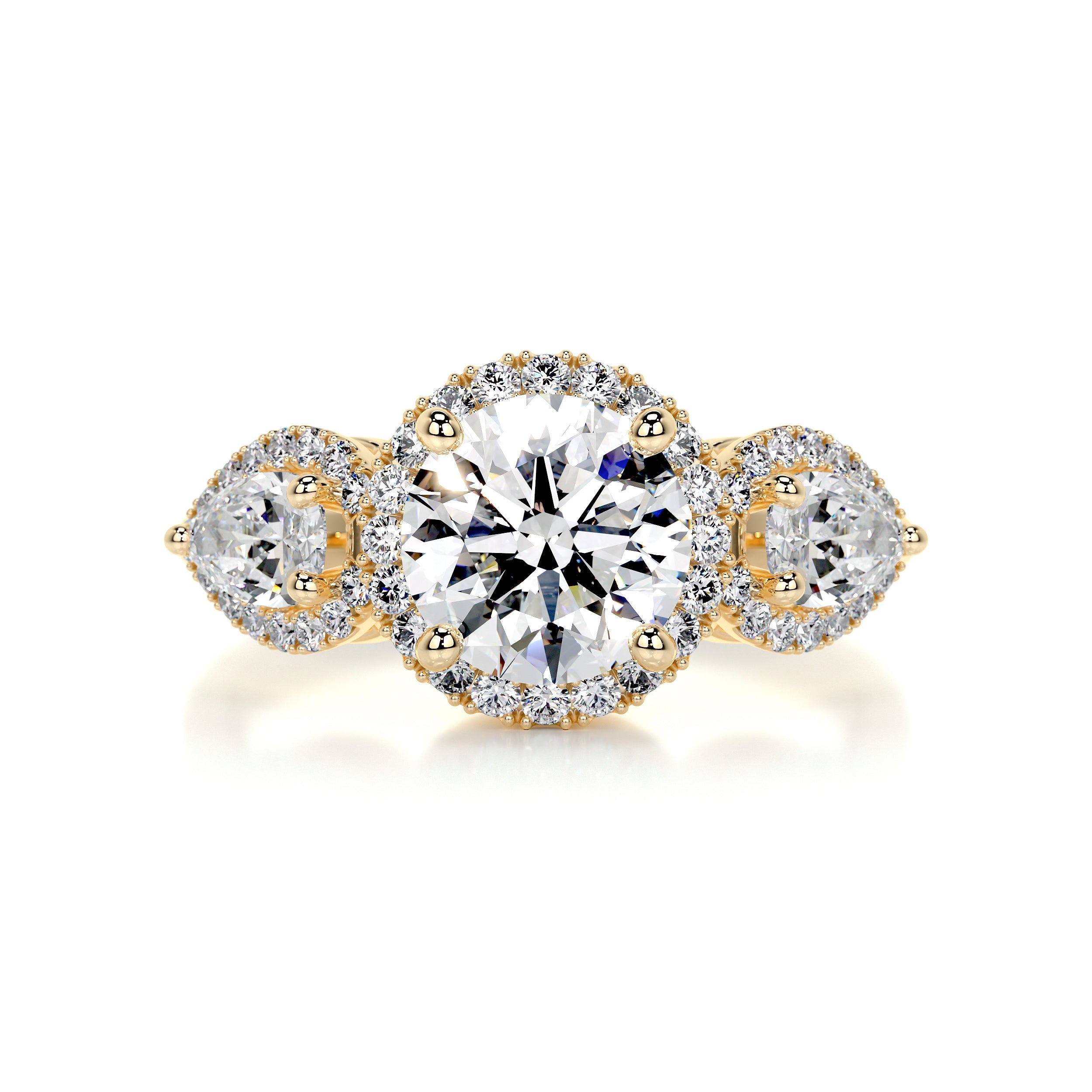 Glory Diamond Engagement Ring -18K Yellow Gold