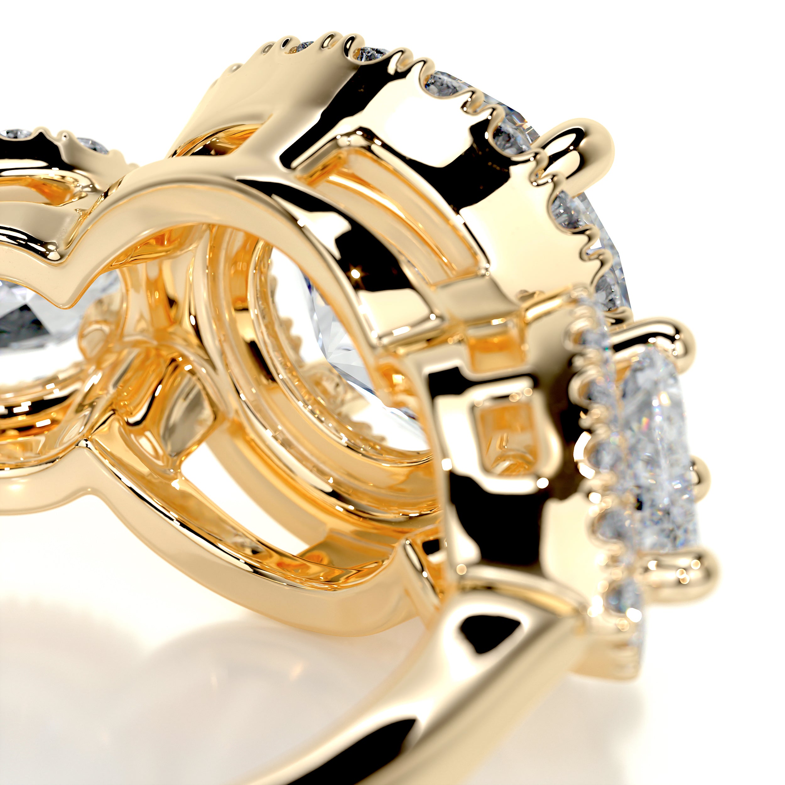 Glory Diamond Engagement Ring -18K Yellow Gold