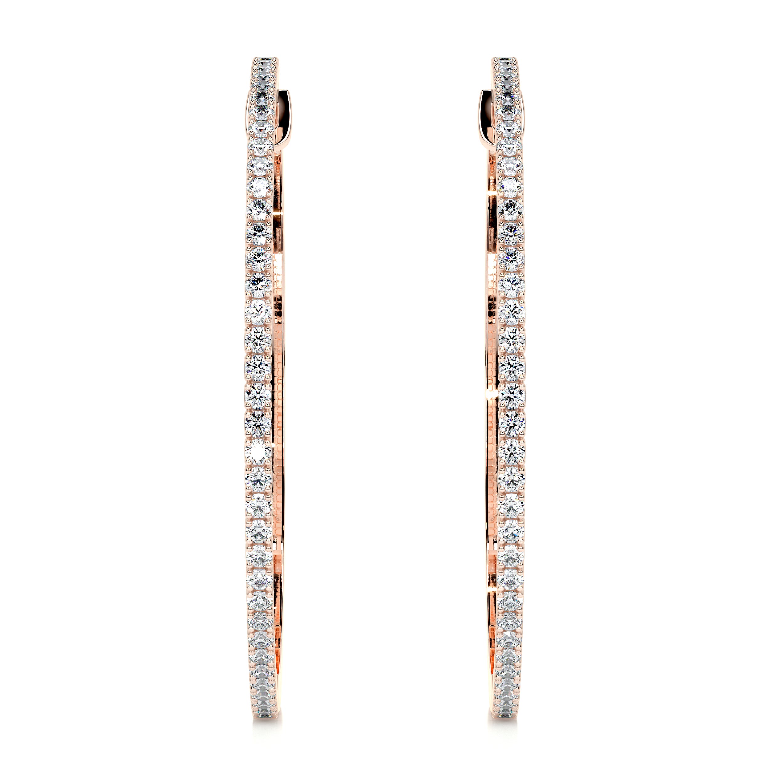 Cali Hoop Diamonds Earrings (0.6 Carat) -14K Rose Gold