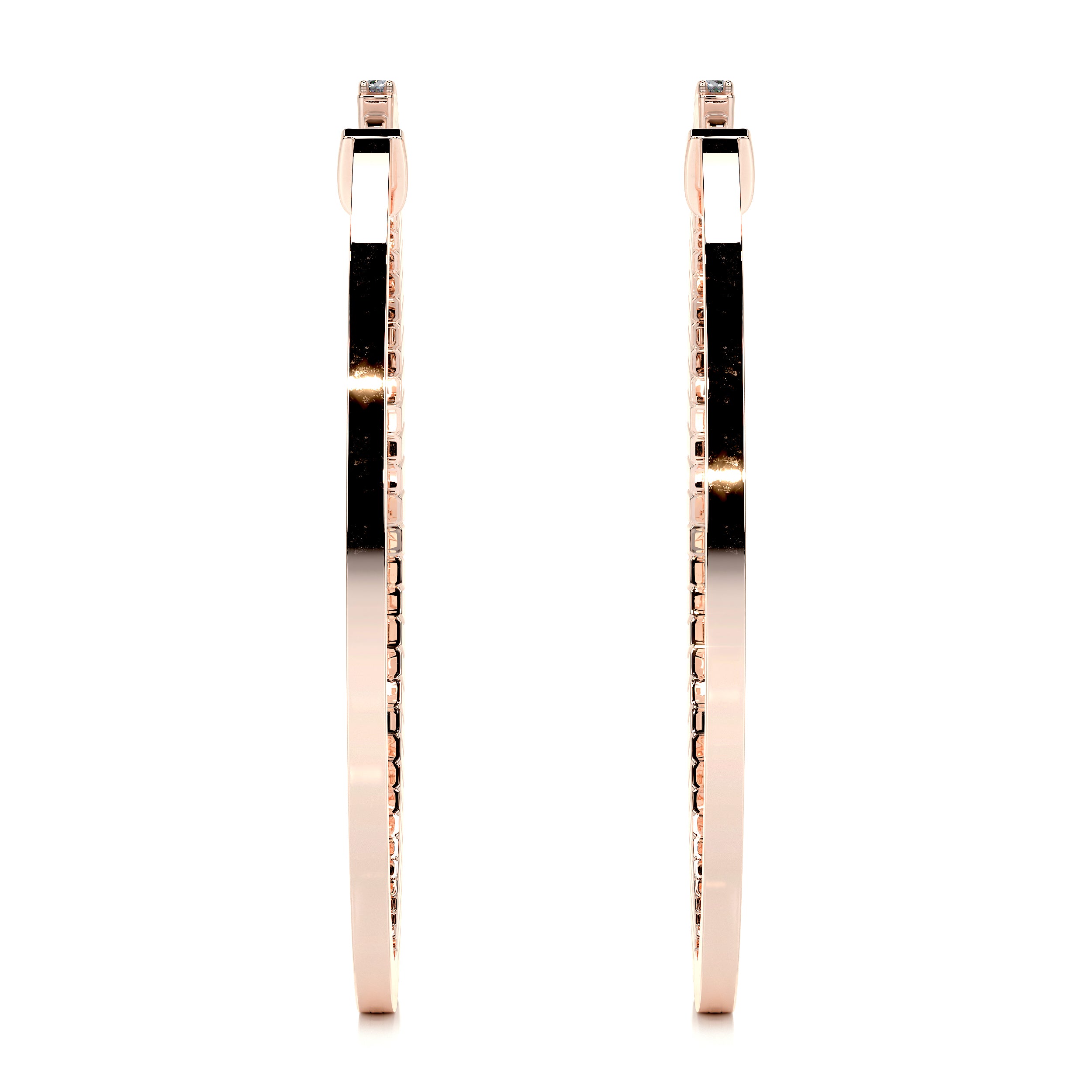 Cali Hoop Diamonds Earrings (0.6 Carat) -14K Rose Gold