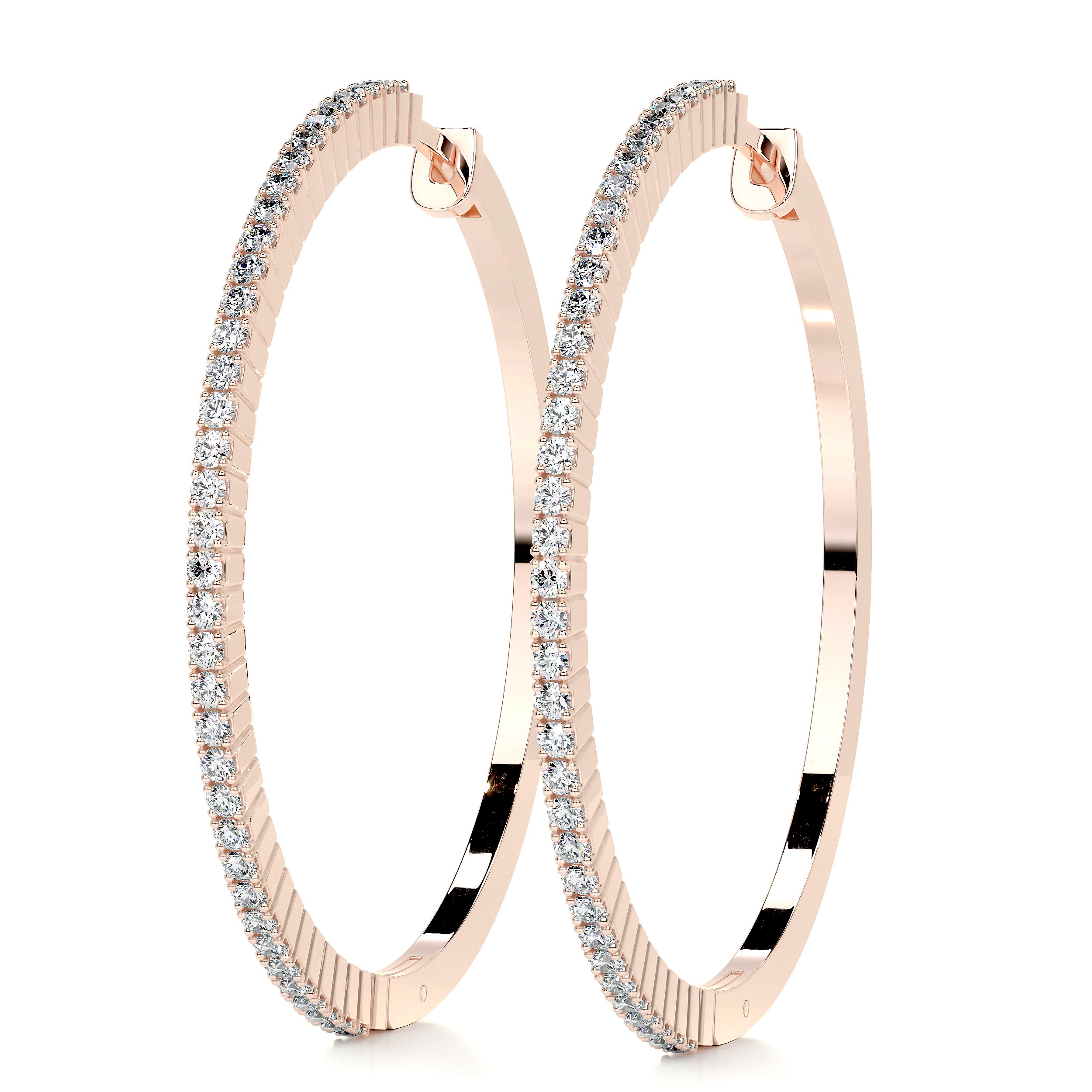 Cali Hoop Lab Grown Diamond Earrings (0.6 Carat) -14K Rose Gold