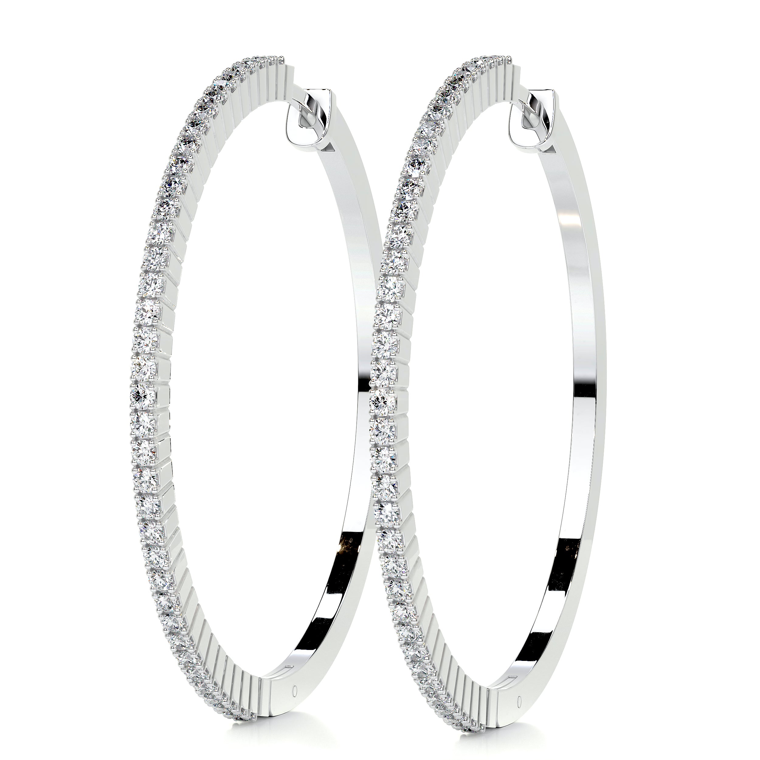 Cali Hoop Lab Grown Diamond Earrings (0.6 Carat) -14K White Gold