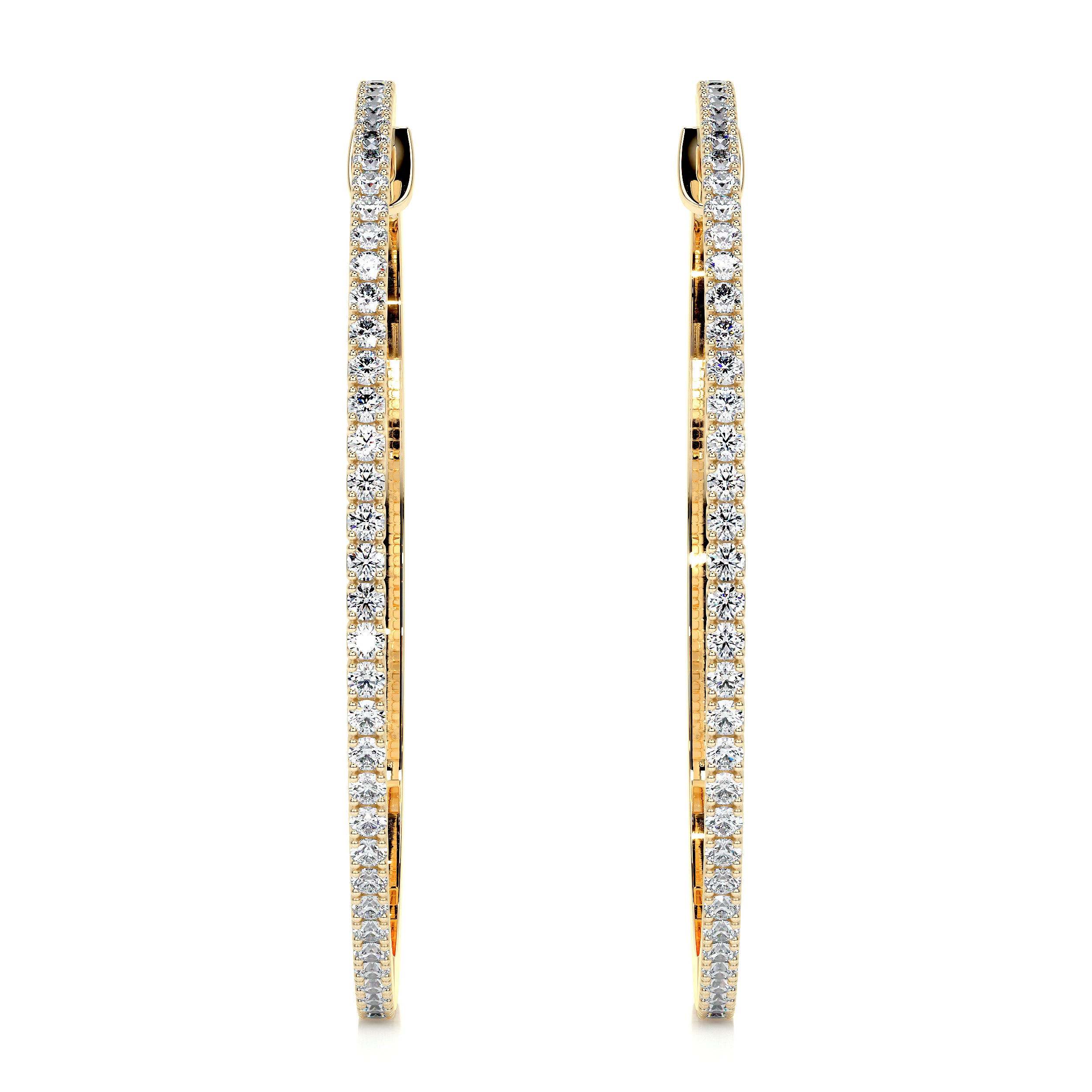Cali Hoop Diamonds Earrings (0.6 Carat) -18K Yellow Gold