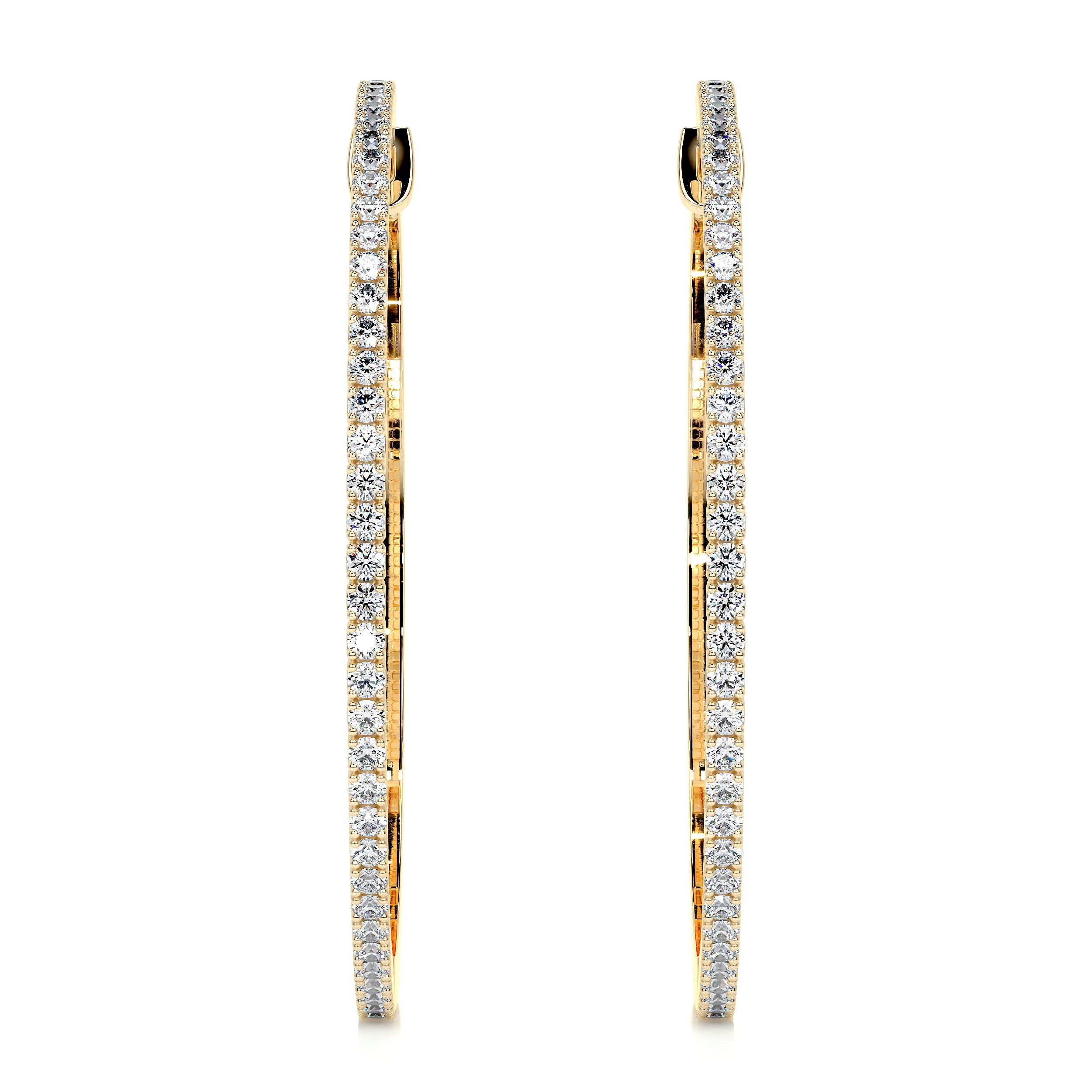 Cali Hoop Lab Grown Diamond Earrings (0.6 Carat) -18K Yellow Gold