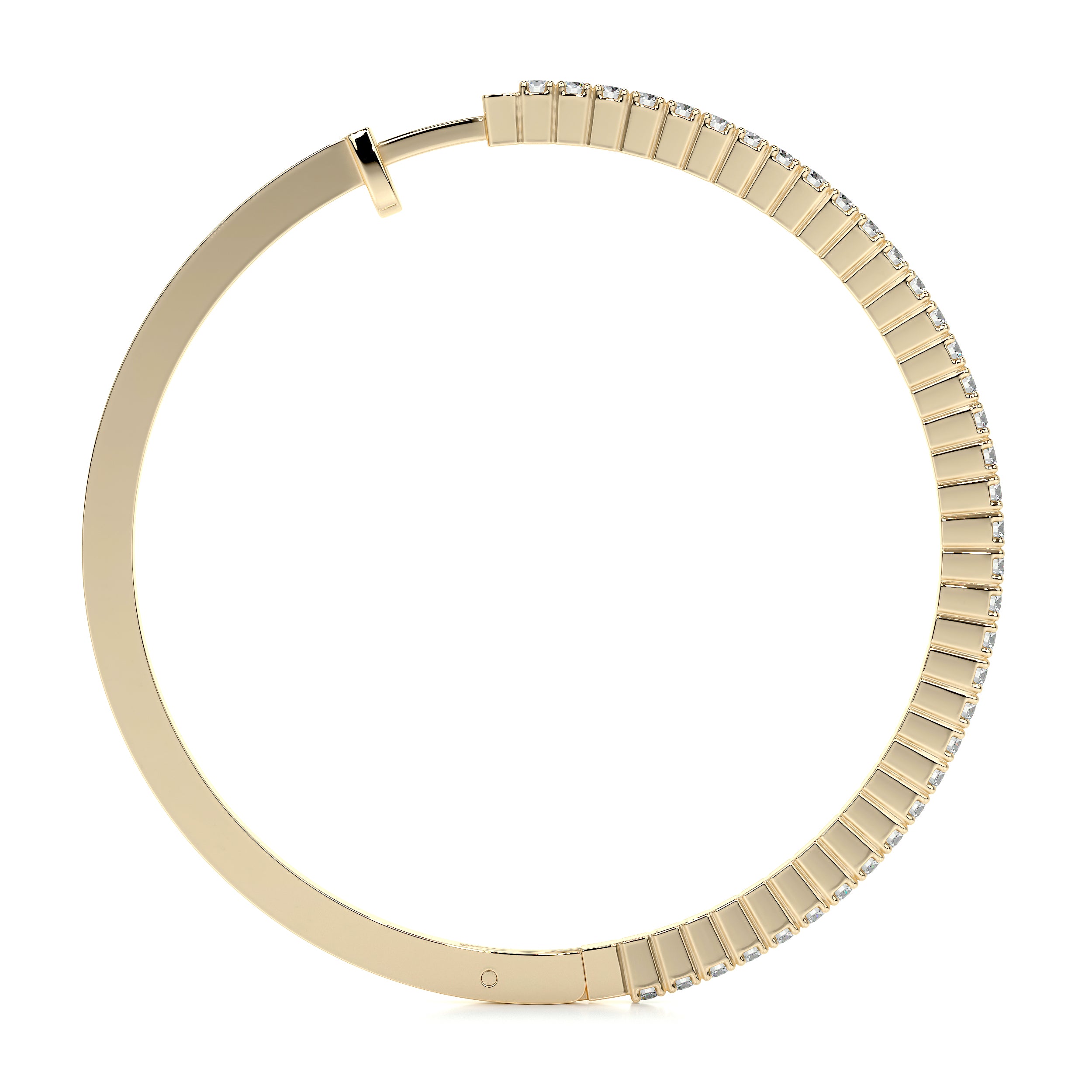 Cali Hoop Diamonds Earrings (0.6 Carat) -18K Yellow Gold