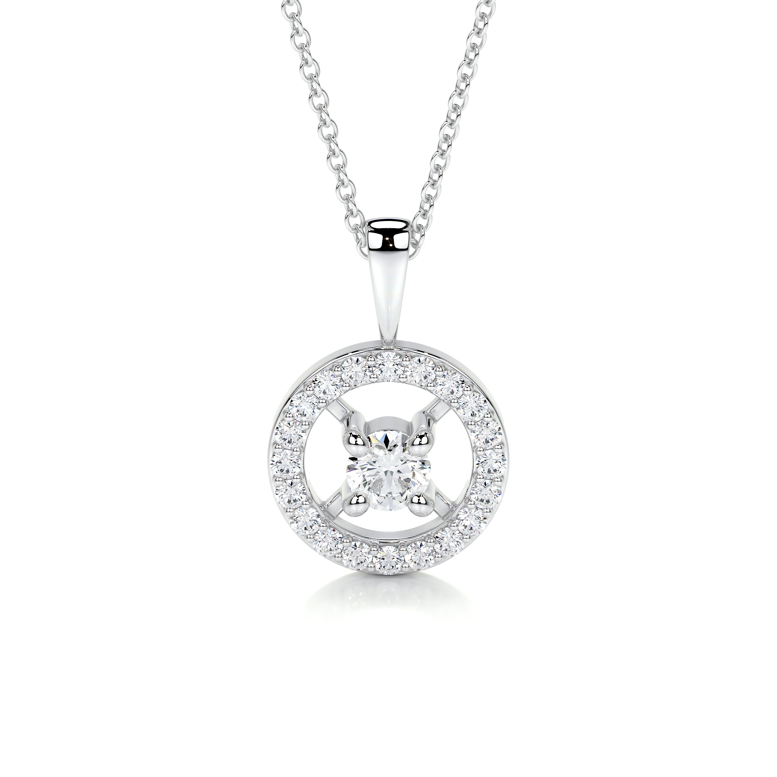 Aspen Diamond Pendant   (0.6 Carat) -18K White Gold
