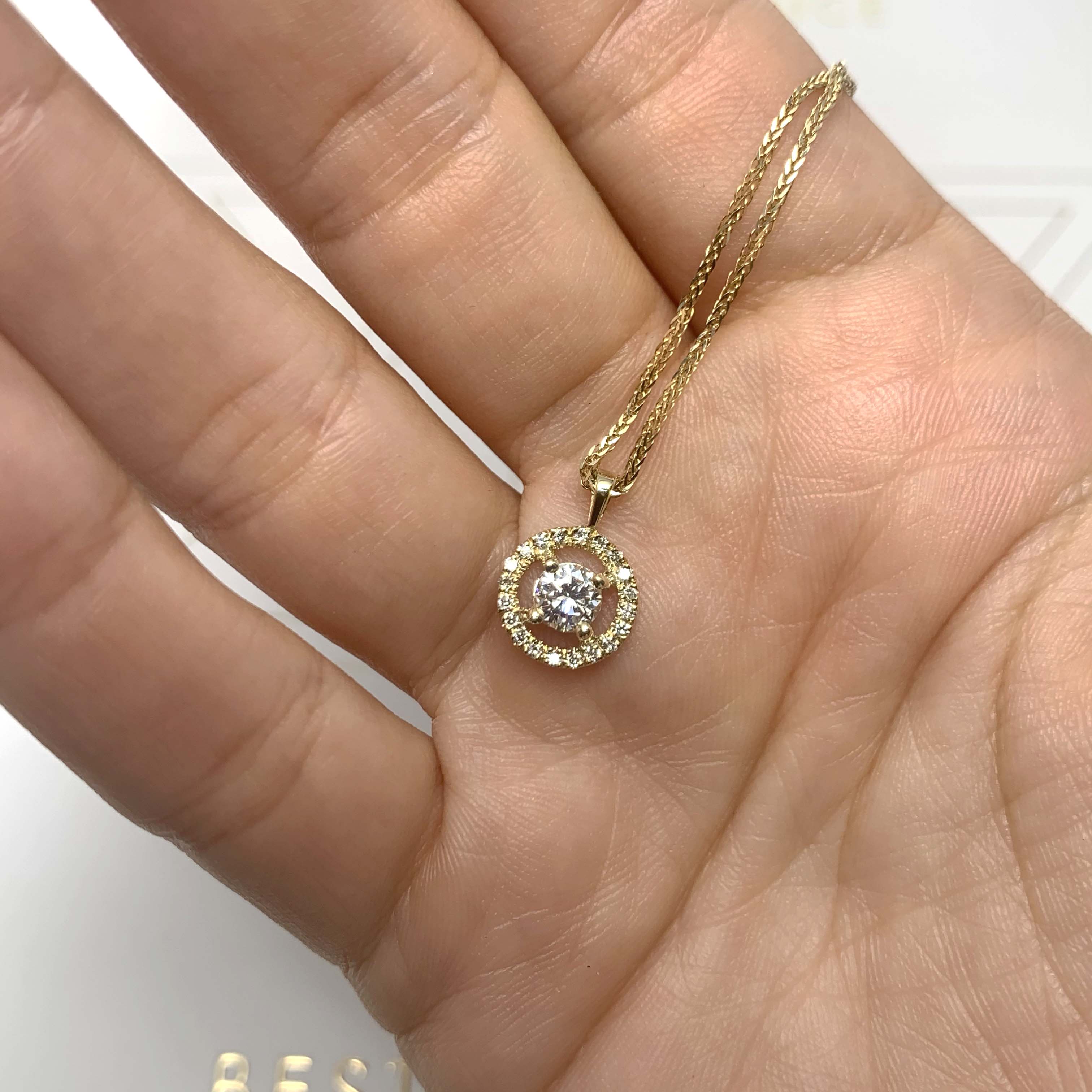 Aspen Lab Grown Diamond Pendant   (0.6 Carat) -18K Yellow Gold