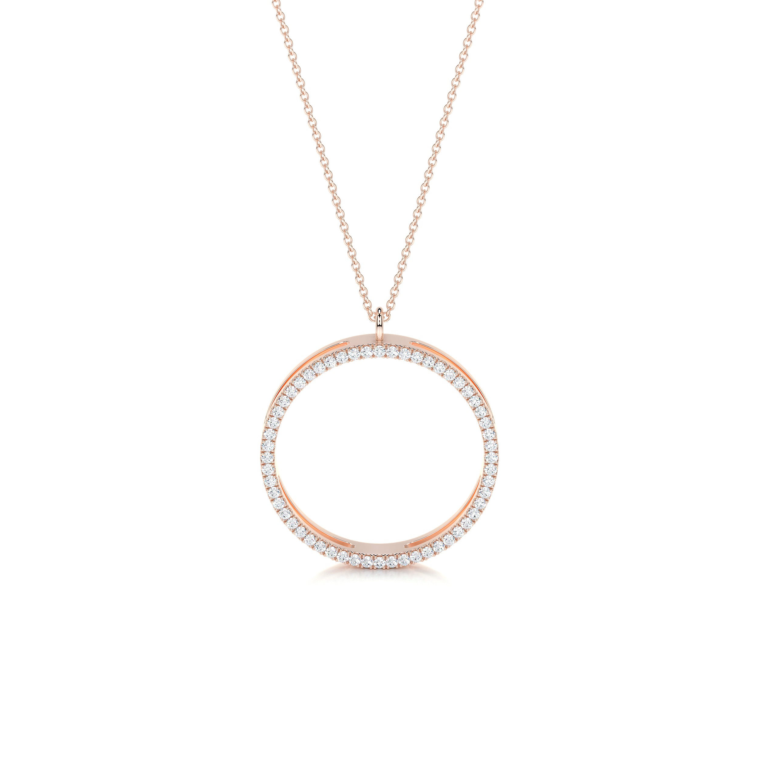 Cali Hoop Diamonds Pendant (0.3 Carat) -14K Rose Gold