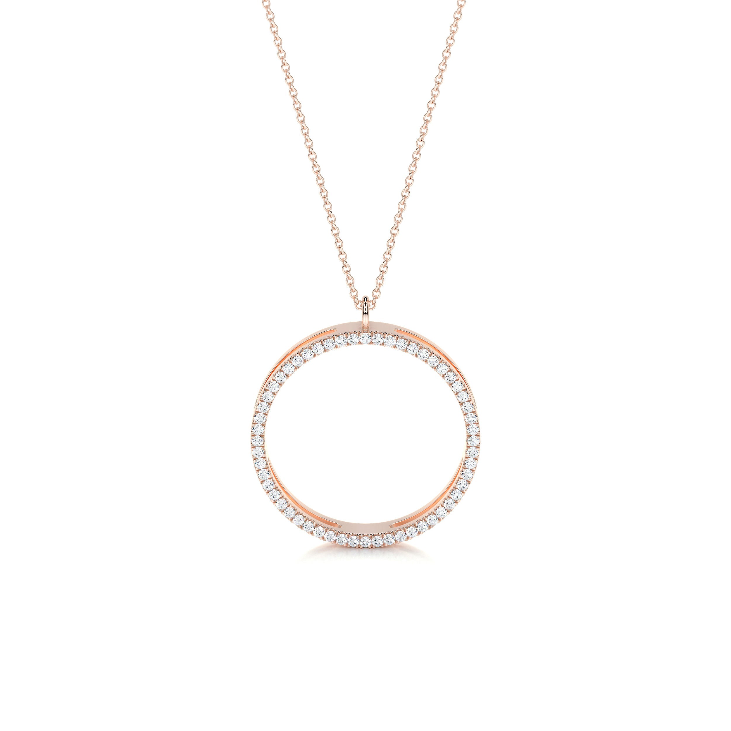 Cali Hoop Lab Grown Diamond Pendant (0.3 Carat) -14K Rose Gold