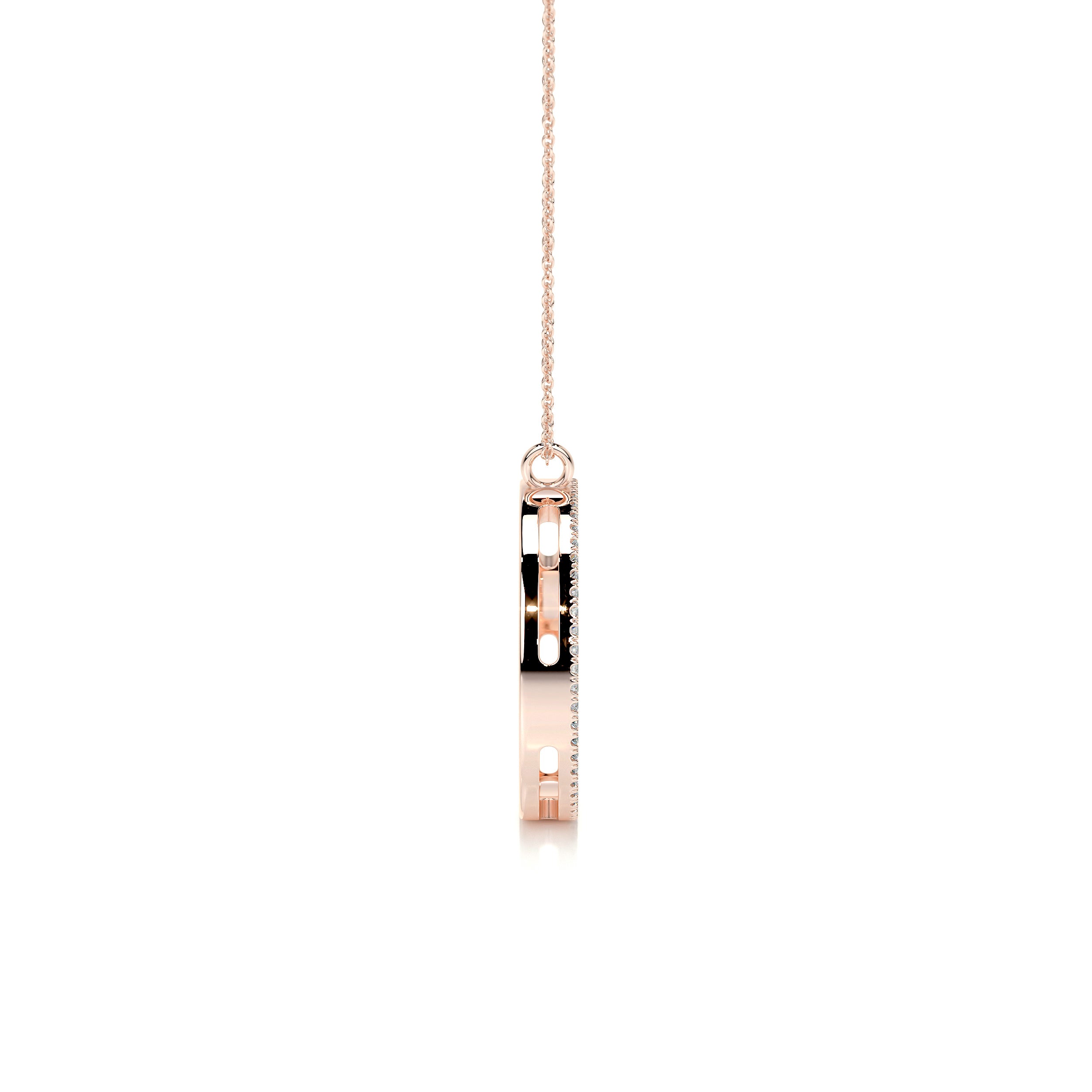 Cali Hoop Lab Grown Diamond Pendant (0.3 Carat) -14K Rose Gold
