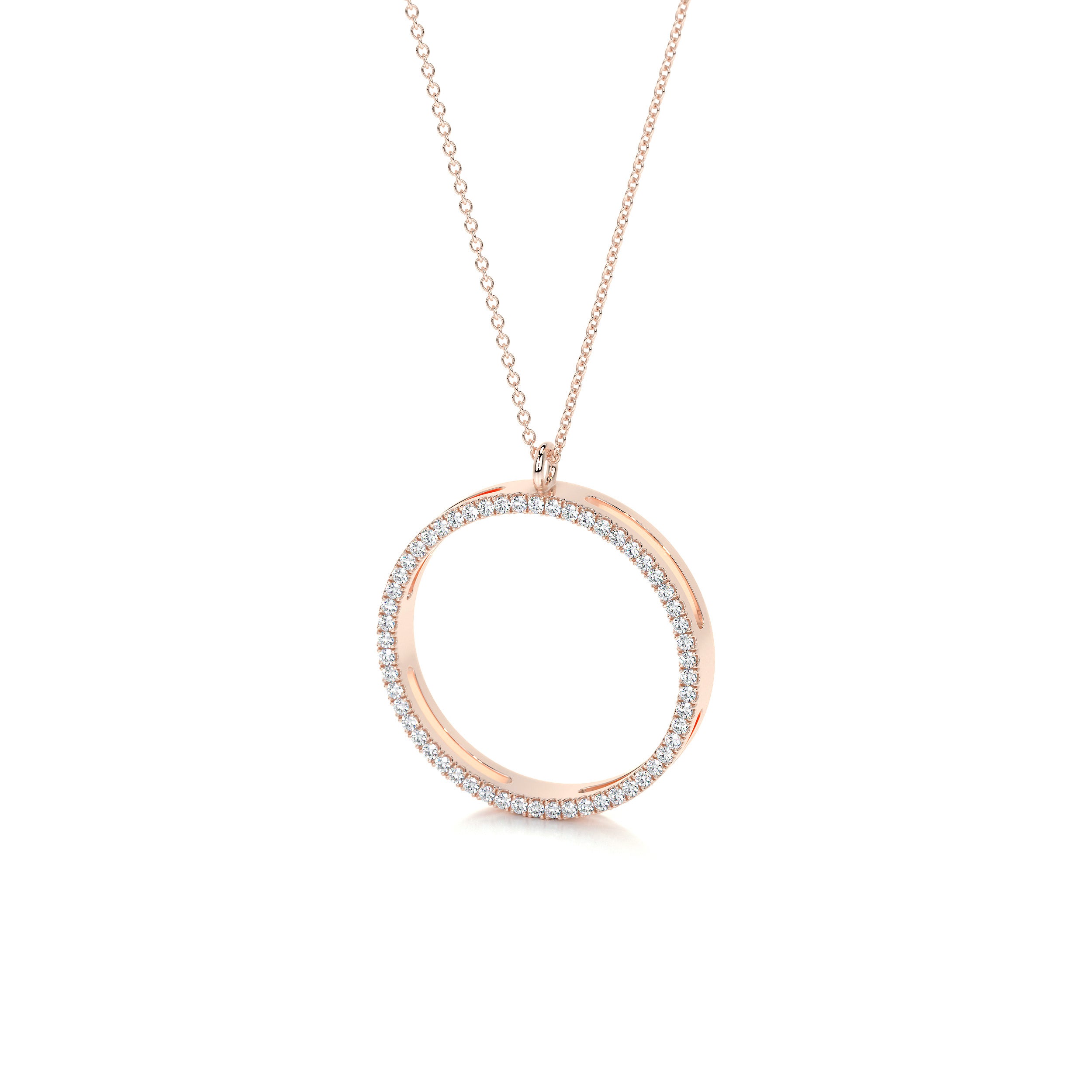 Cali Hoop Lab Grown Diamond Pendant (0.3 Carat) -14K Rose Gold