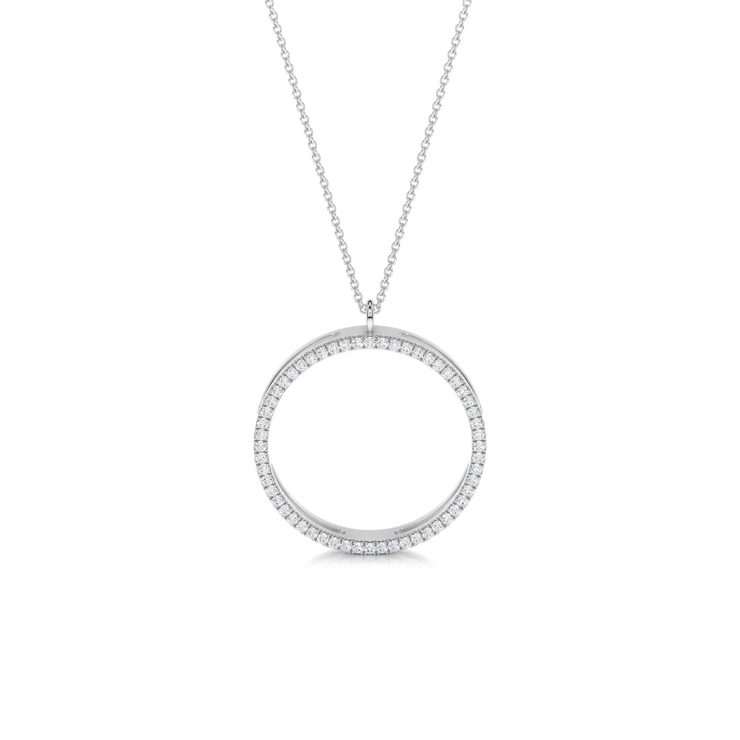 Cali Hoop Diamonds Pendant (0.3 Carat) -14K White Gold