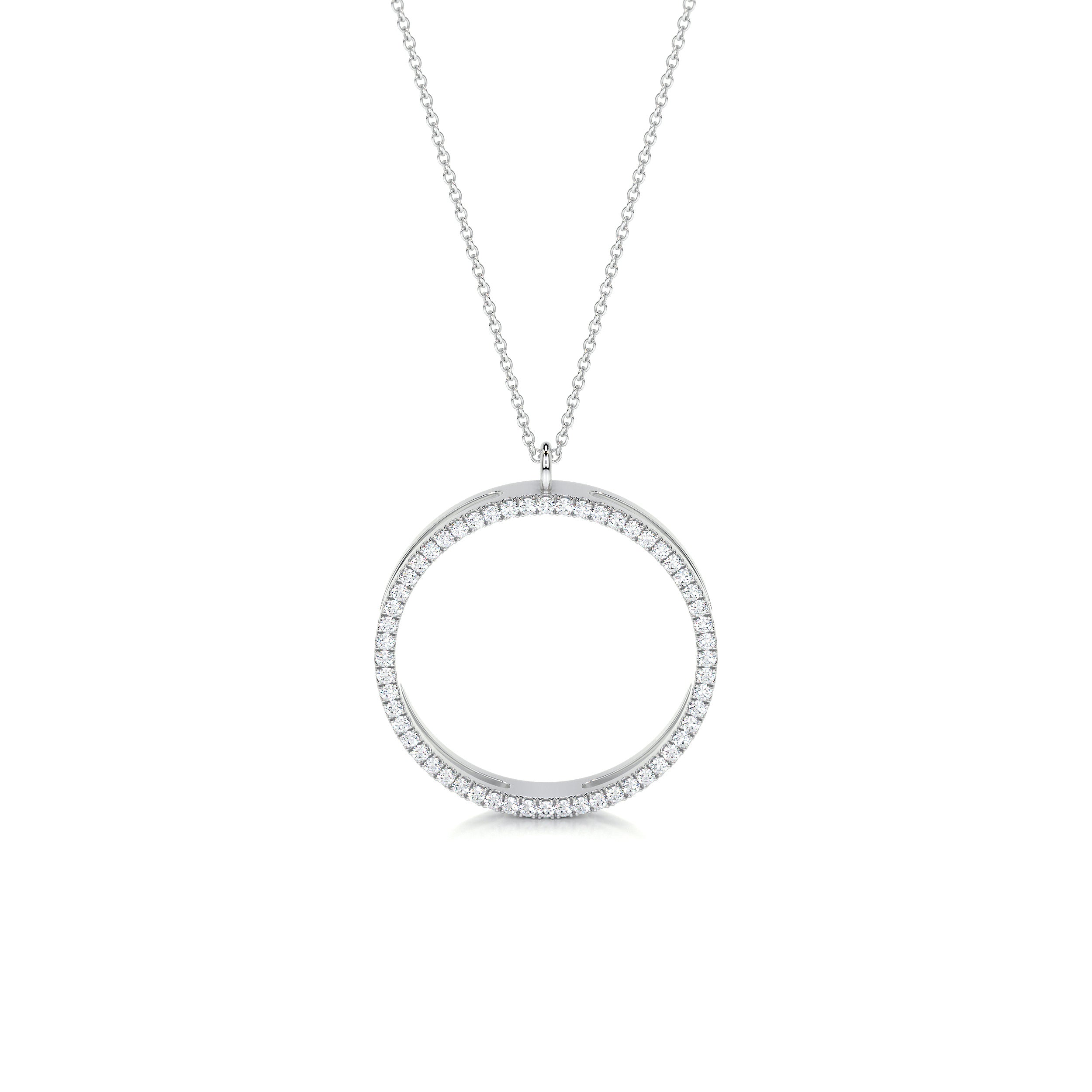 Cali Hoop Diamonds Pendant   (0.3 Carat) -14K White Gold