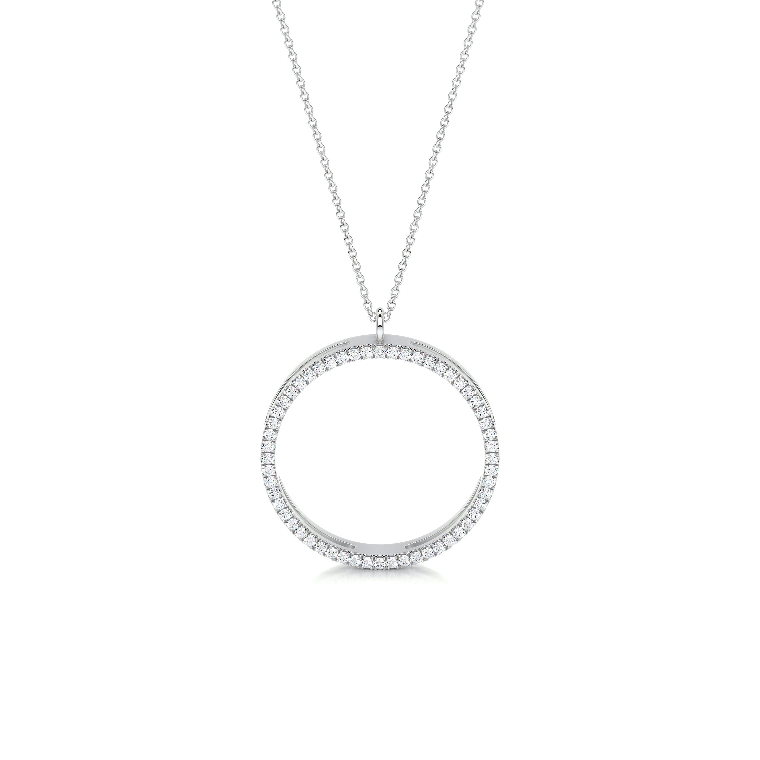 Cali Hoop Lab Grown Diamond Pendant (0.3 Carat) -14K White Gold