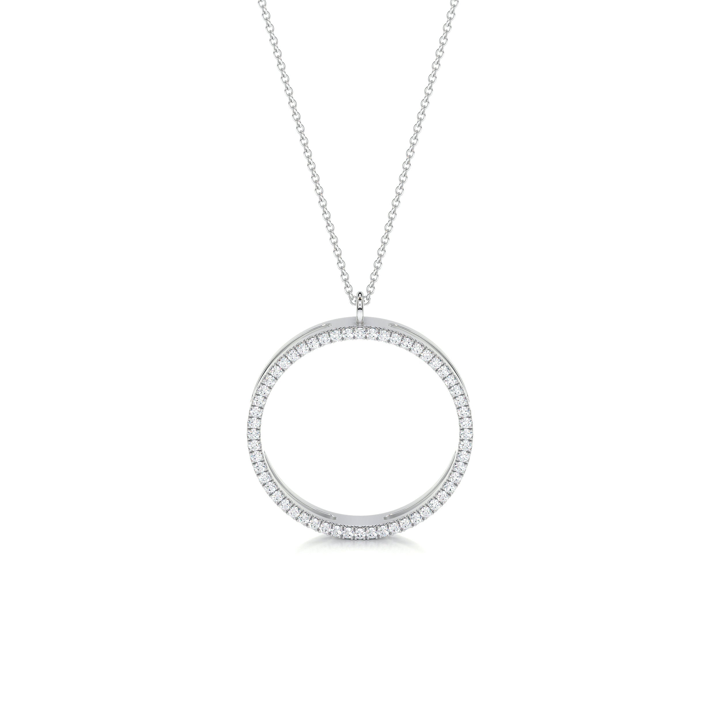 Cali Hoop Lab Grown Diamond Pendant   (0.3 Carat) -14K White Gold