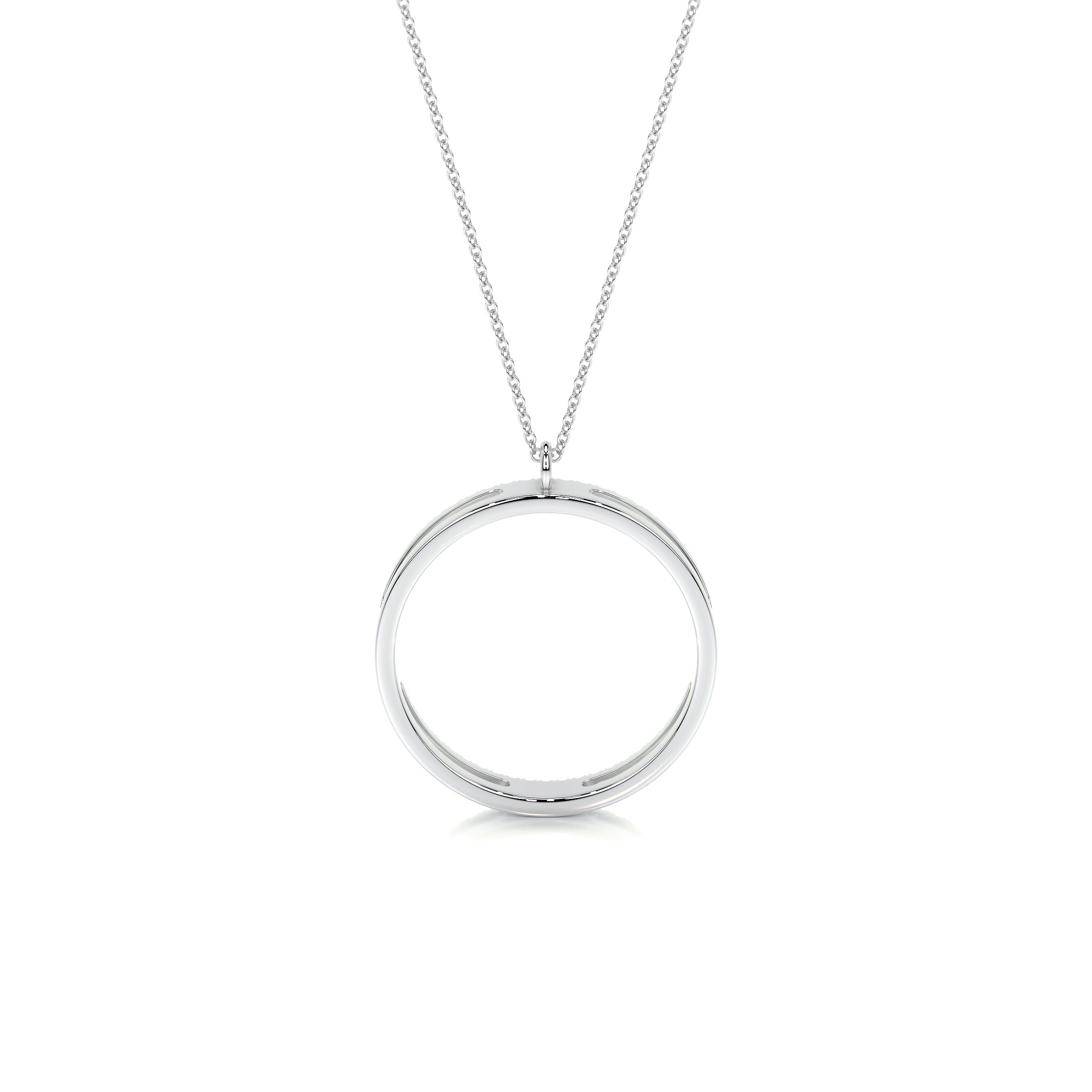 Cali Hoop Diamonds Pendant (0.3 Carat) -14K White Gold