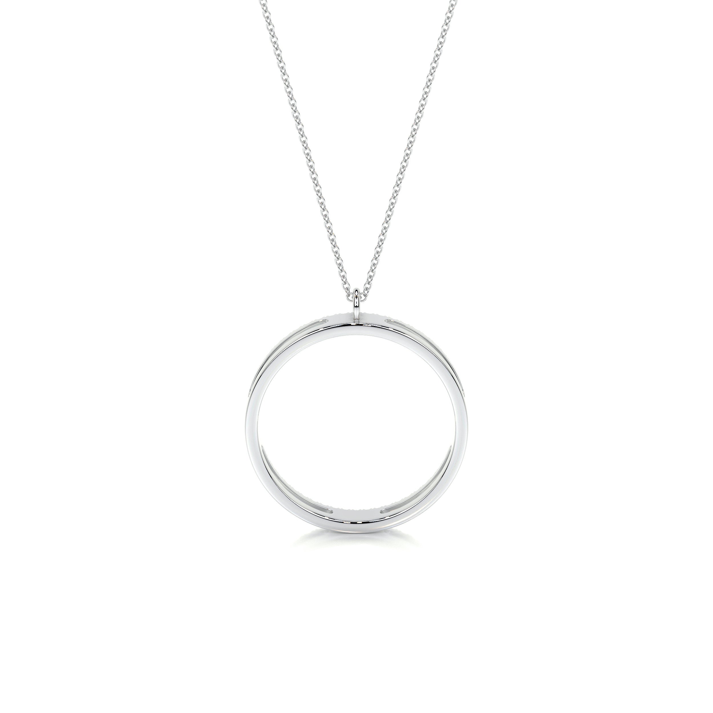 Cali Hoop Diamonds Pendant   (0.3 Carat) -14K White Gold