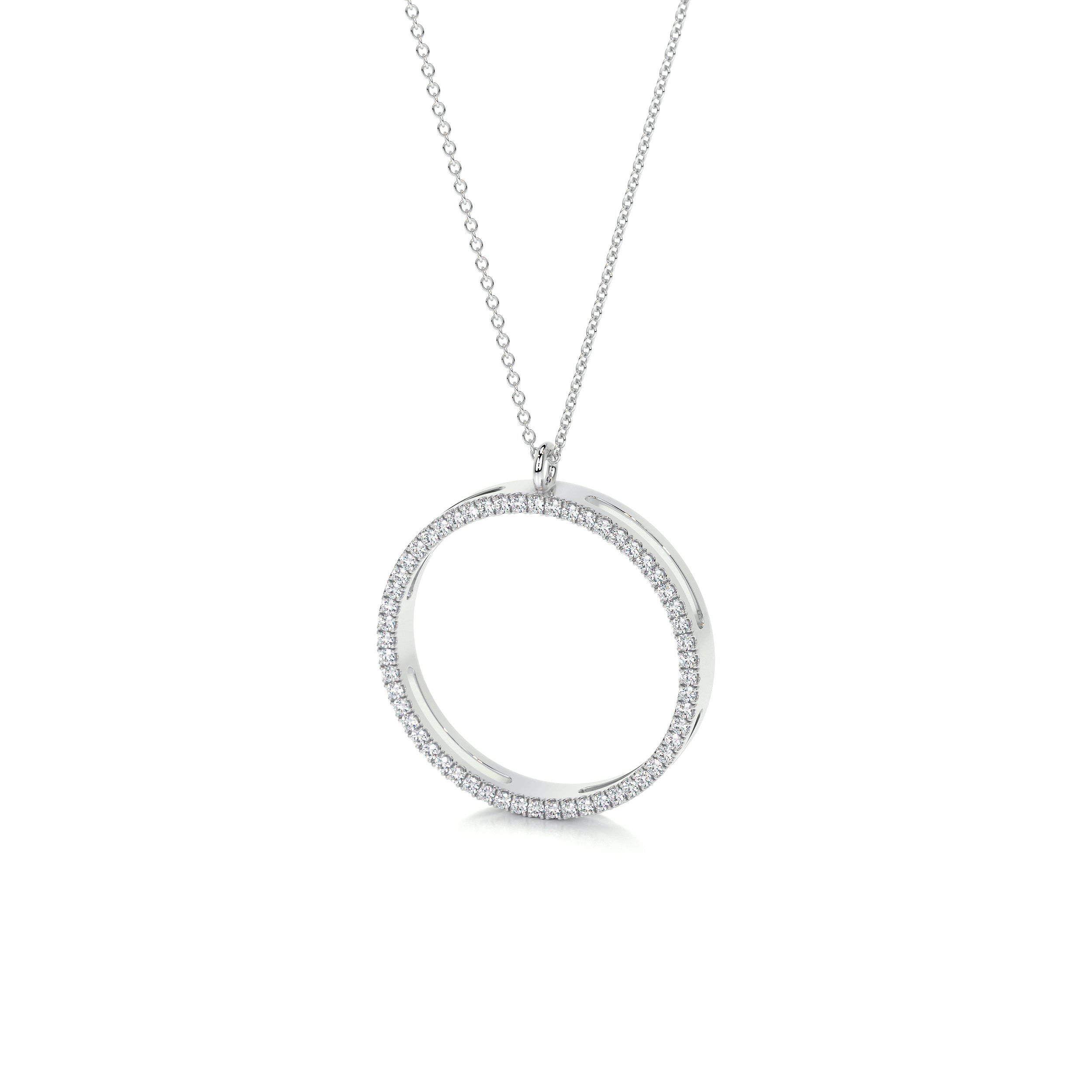 Cali Hoop Lab Grown Diamond Pendant (0.3 Carat) -14K White Gold