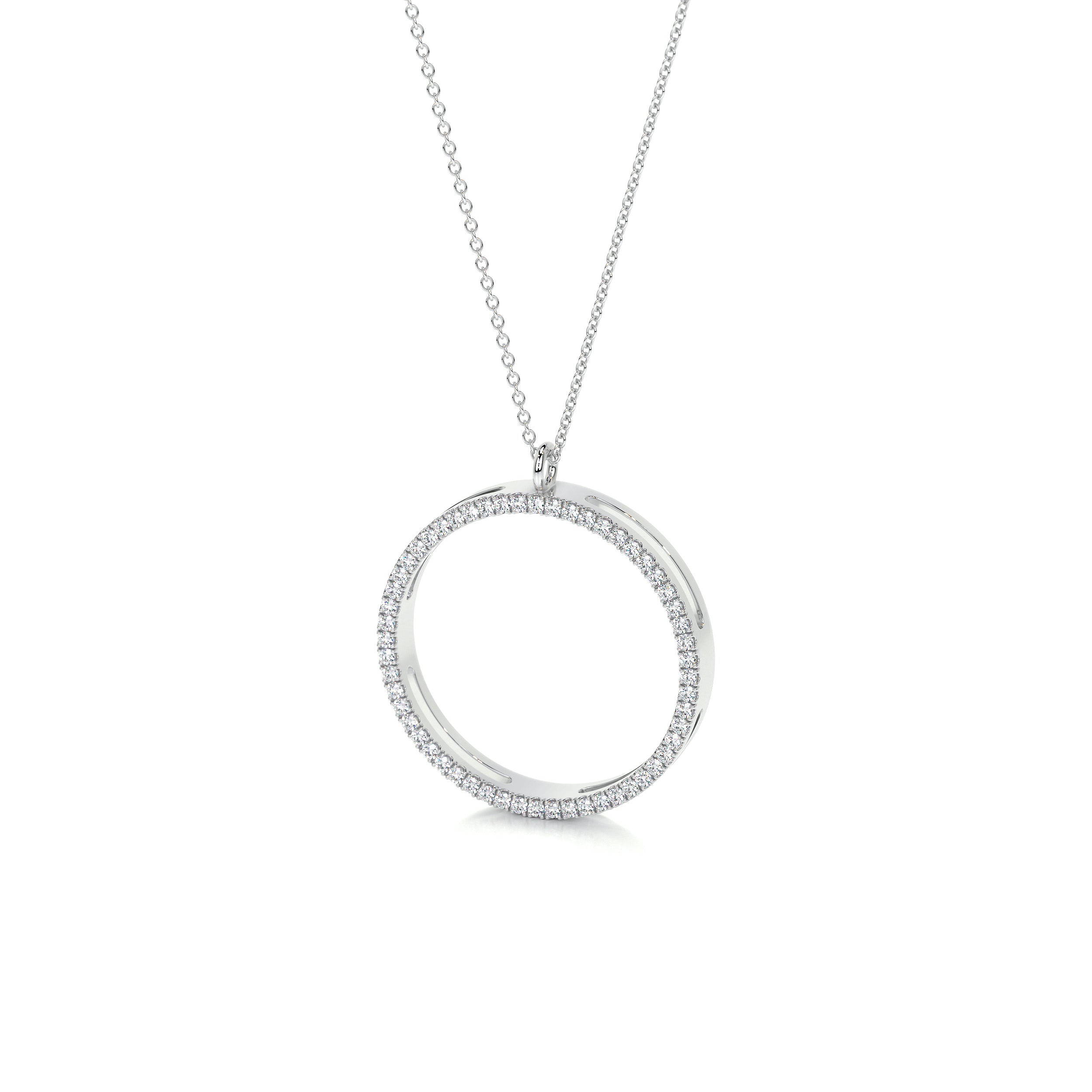 Cali Hoop Lab Grown Diamond Pendant   (0.3 Carat) -14K White Gold