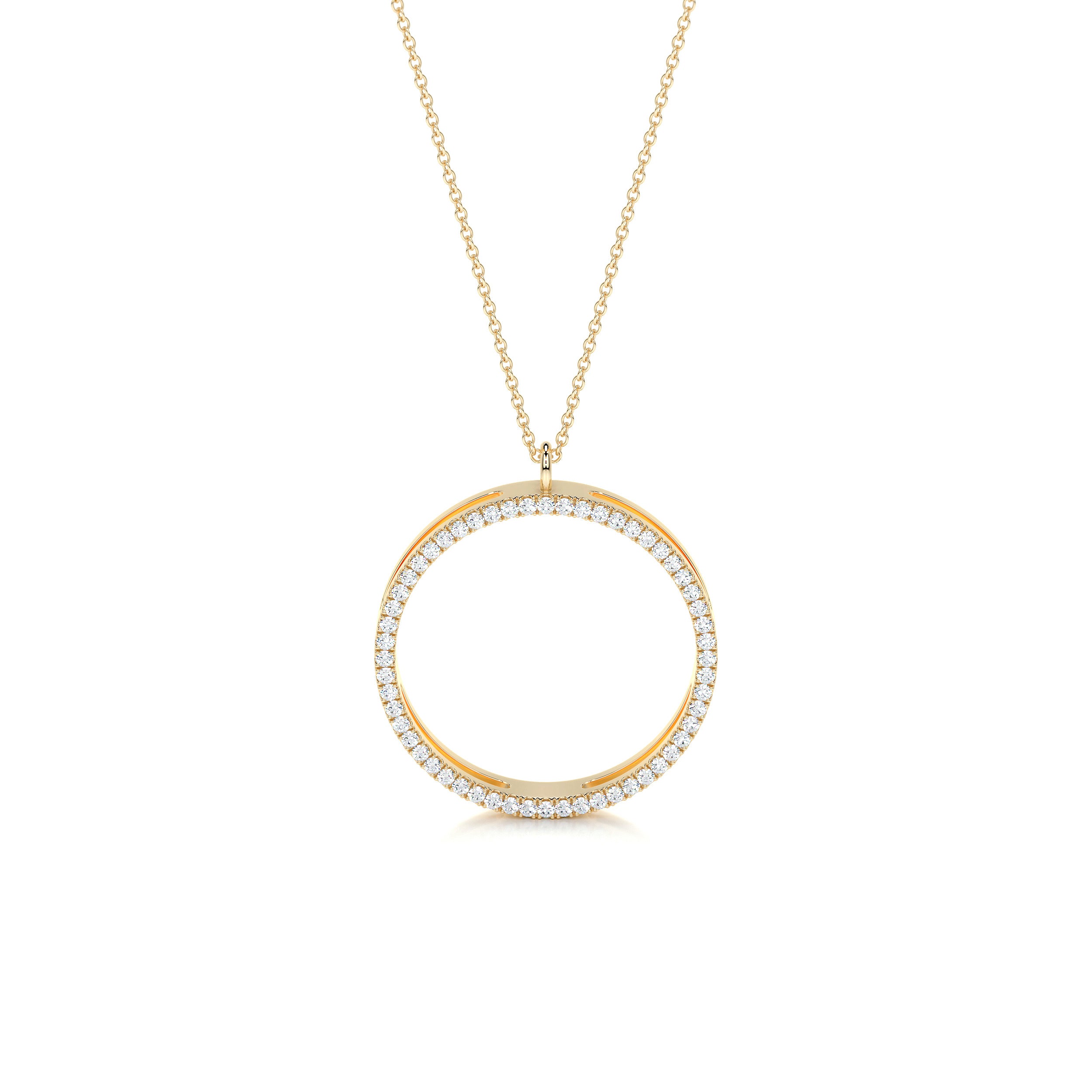 Cali Hoop Diamonds Pendant (0.3 Carat) -18K Yellow Gold
