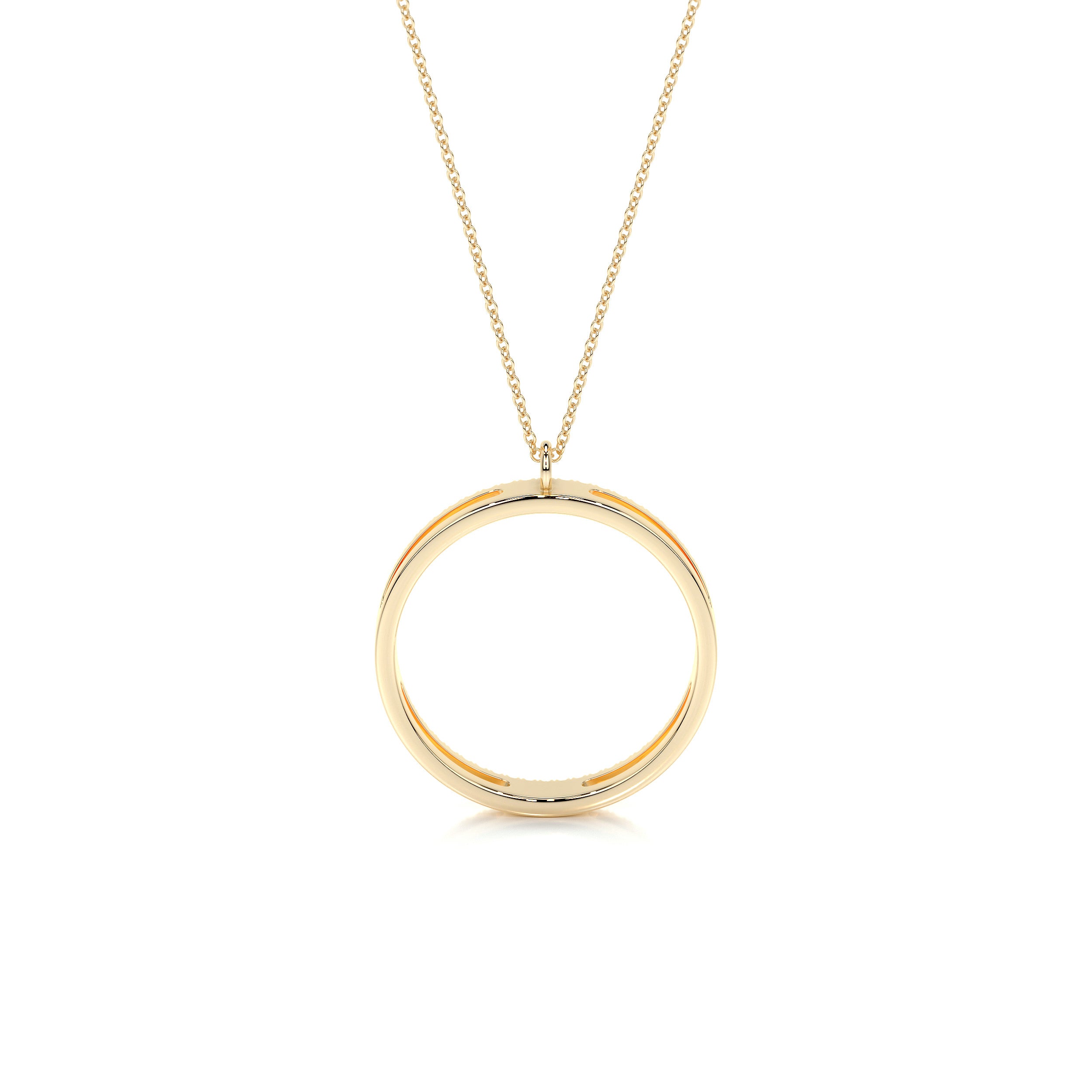 Cali Hoop Diamonds Pendant (0.3 Carat) -18K Yellow Gold