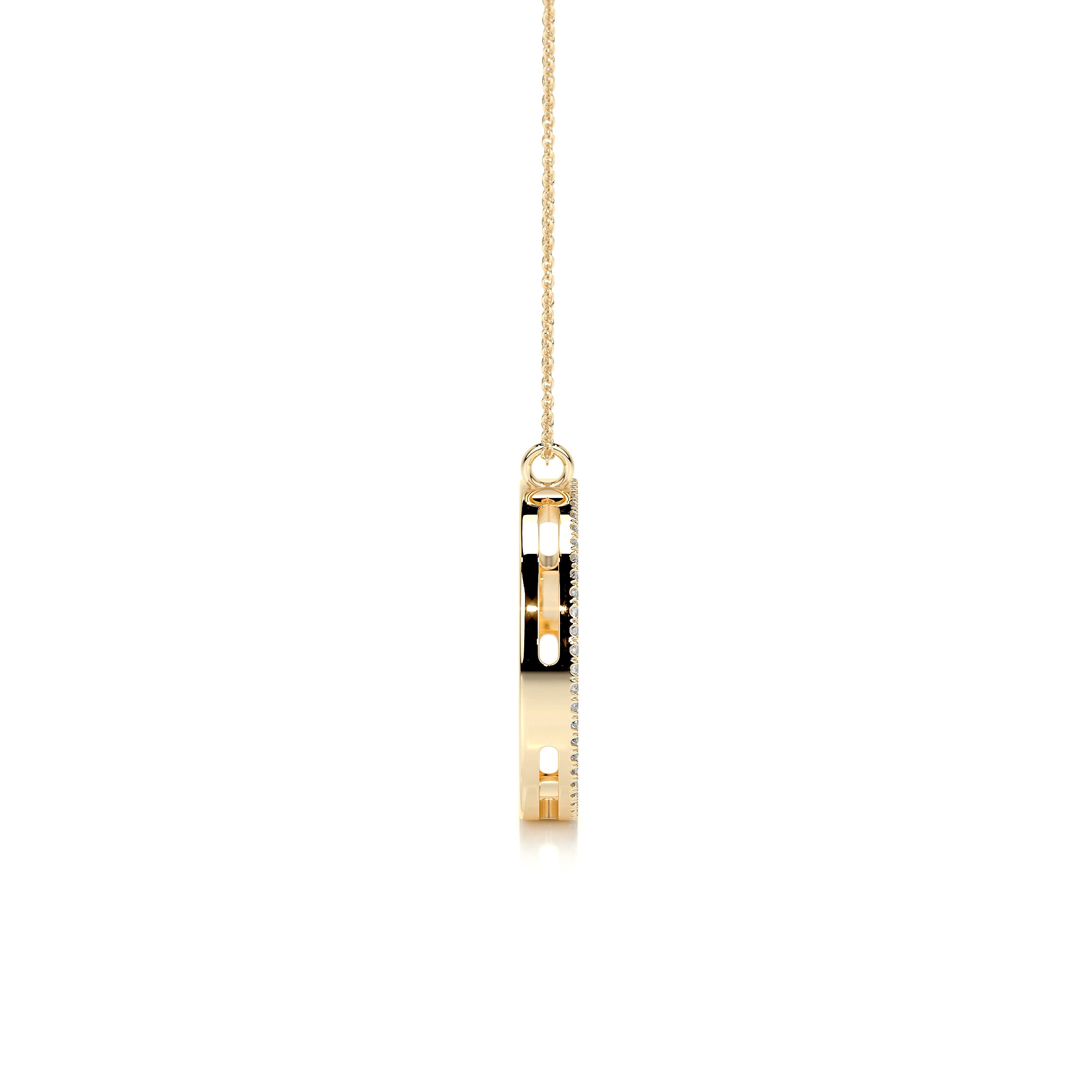 Cali Hoop Lab Grown Diamond Pendant (0.3 Carat) -18K Yellow Gold