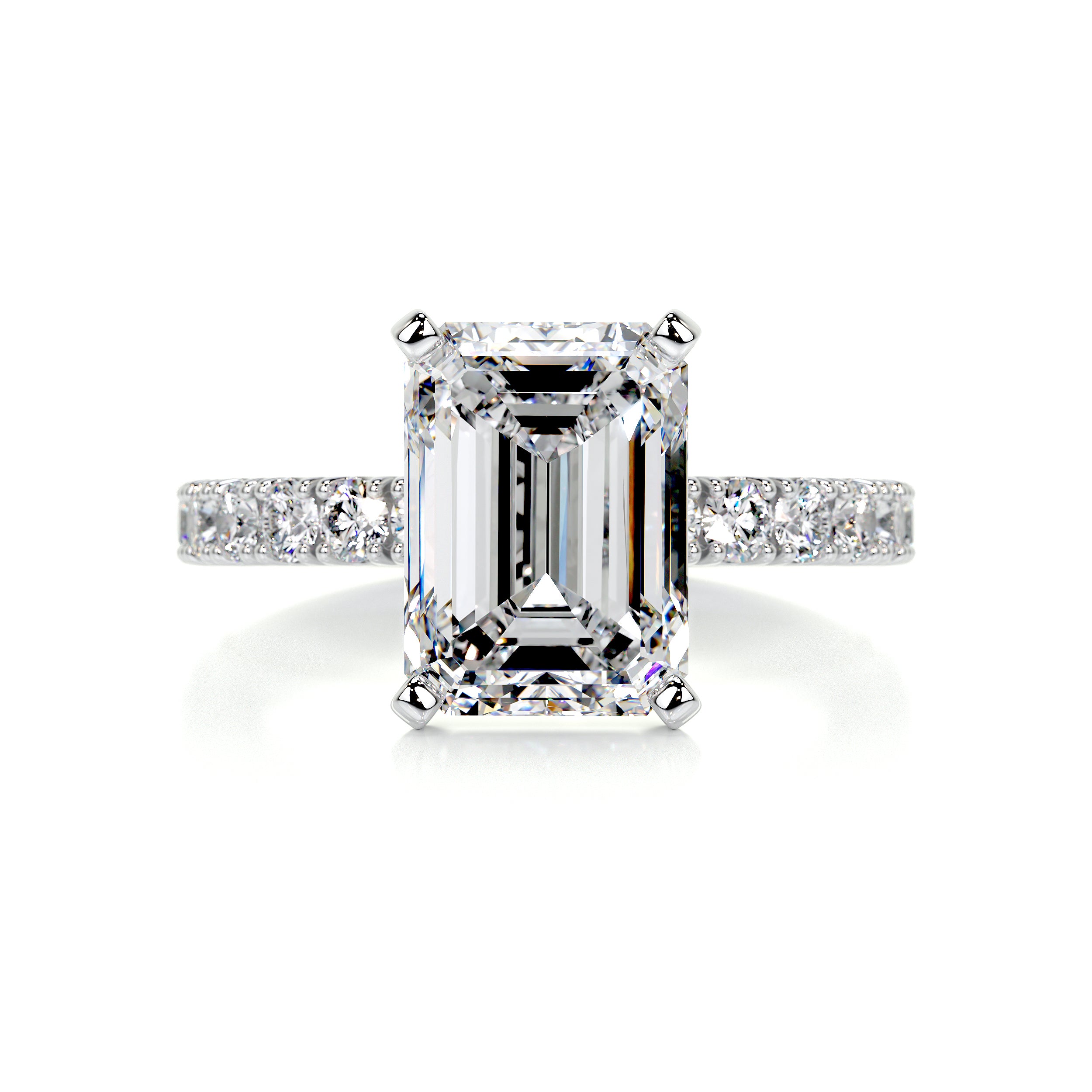 Royal Diamond Engagement Ring -14K White Gold