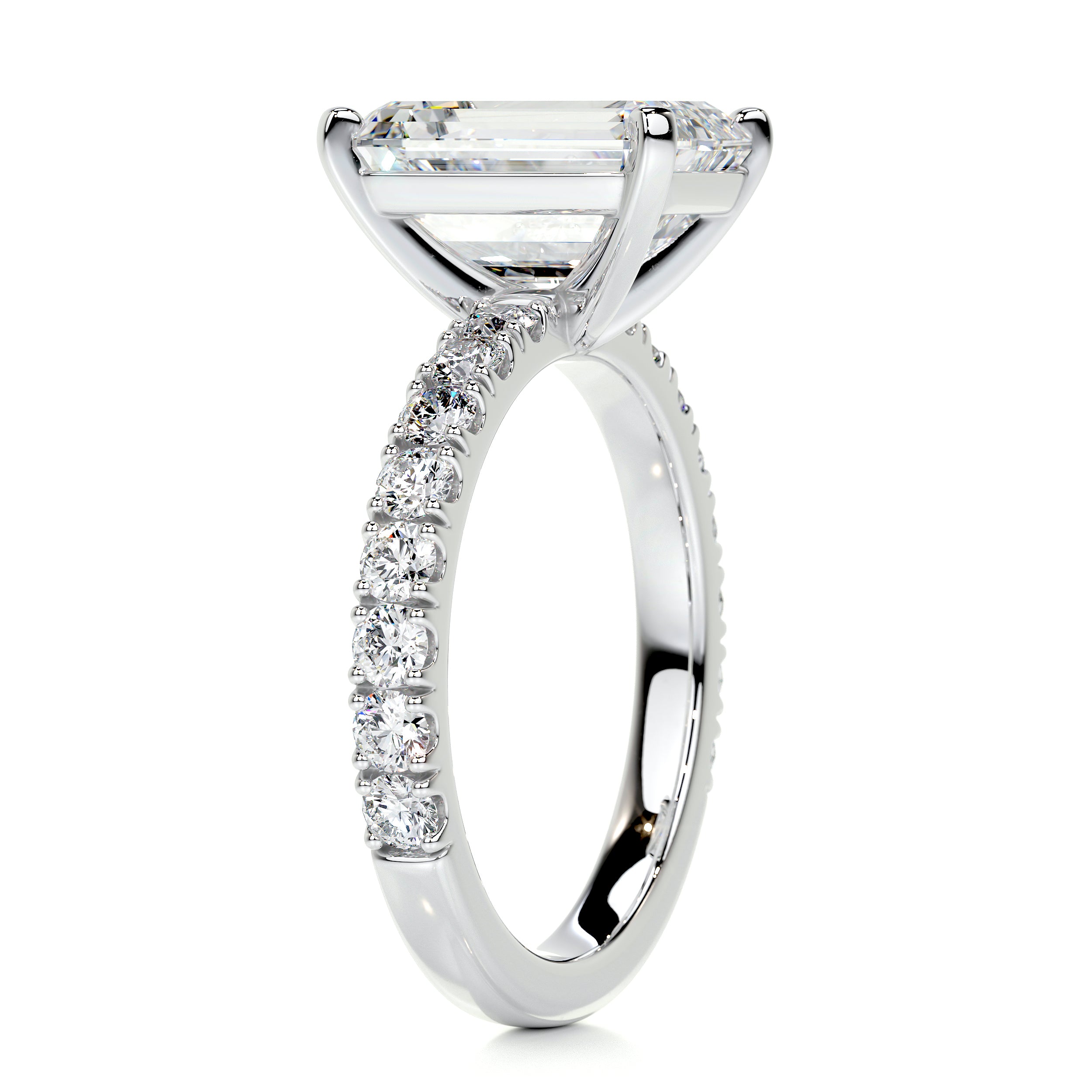 Royal Diamond Engagement Ring -14K White Gold