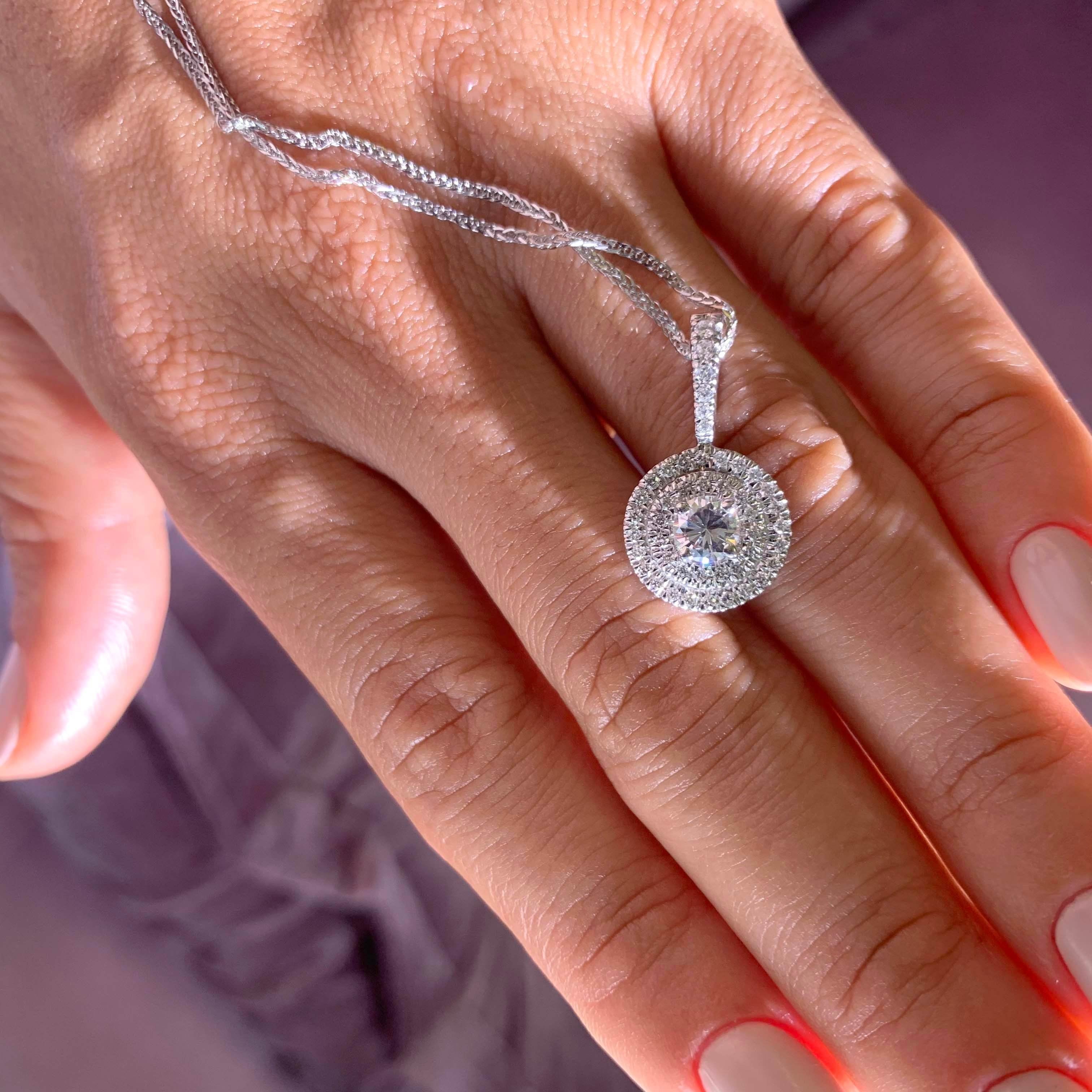 Averi Lab Grown Diamond Pendant -18K White Gold