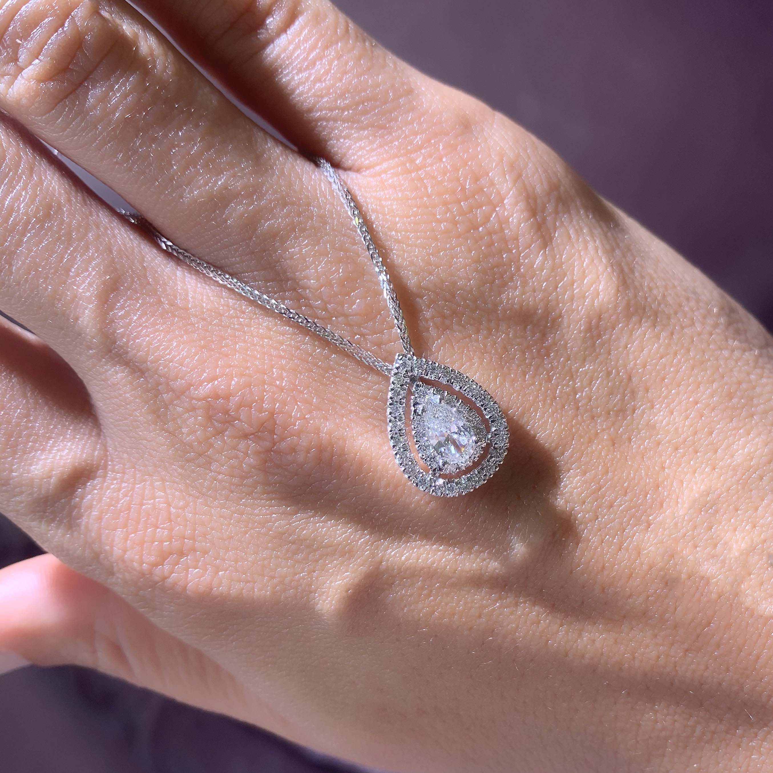 Averi Diamond Pendant -14K White Gold