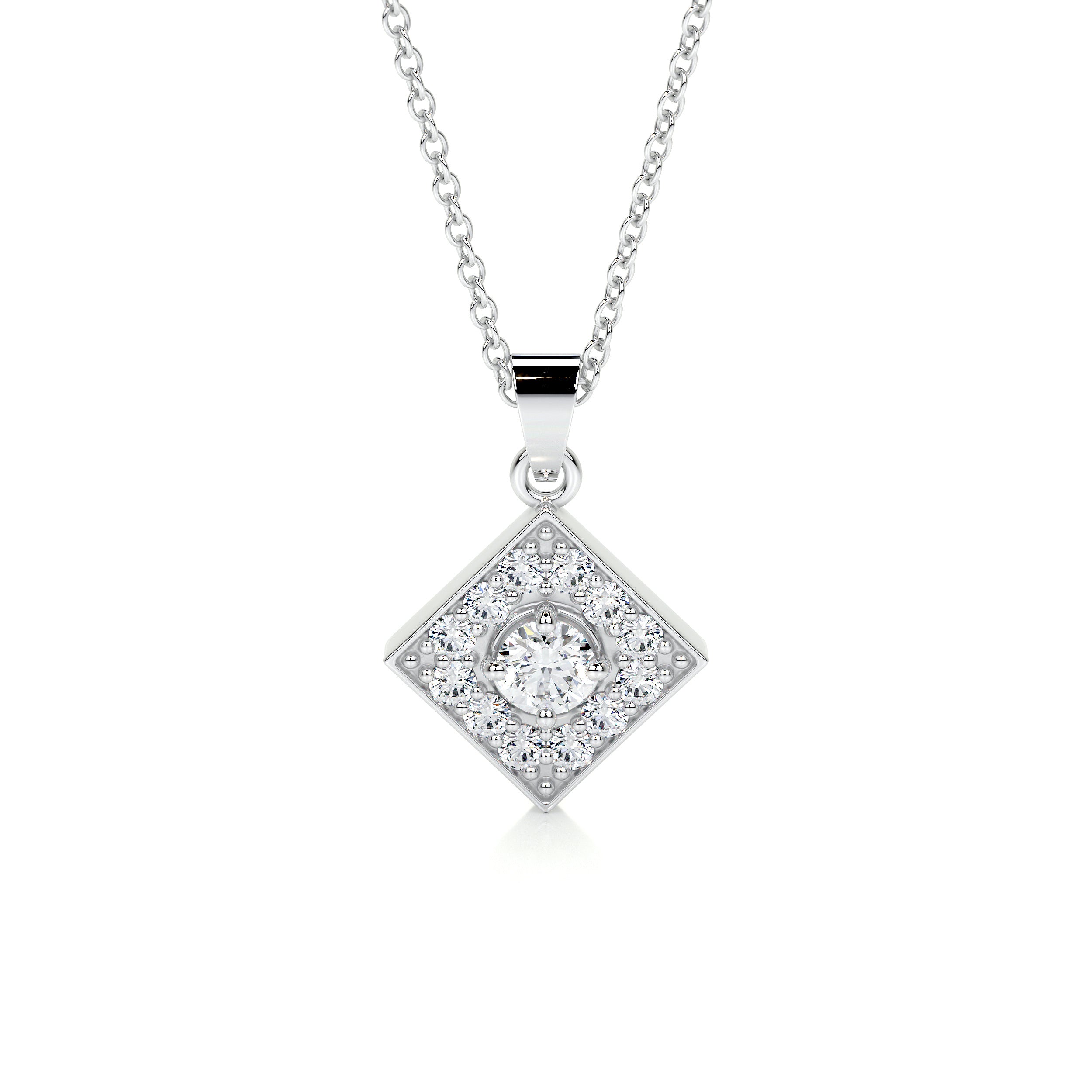 Maxine Diamond Pendant (0.4 Carat) -18K White Gold