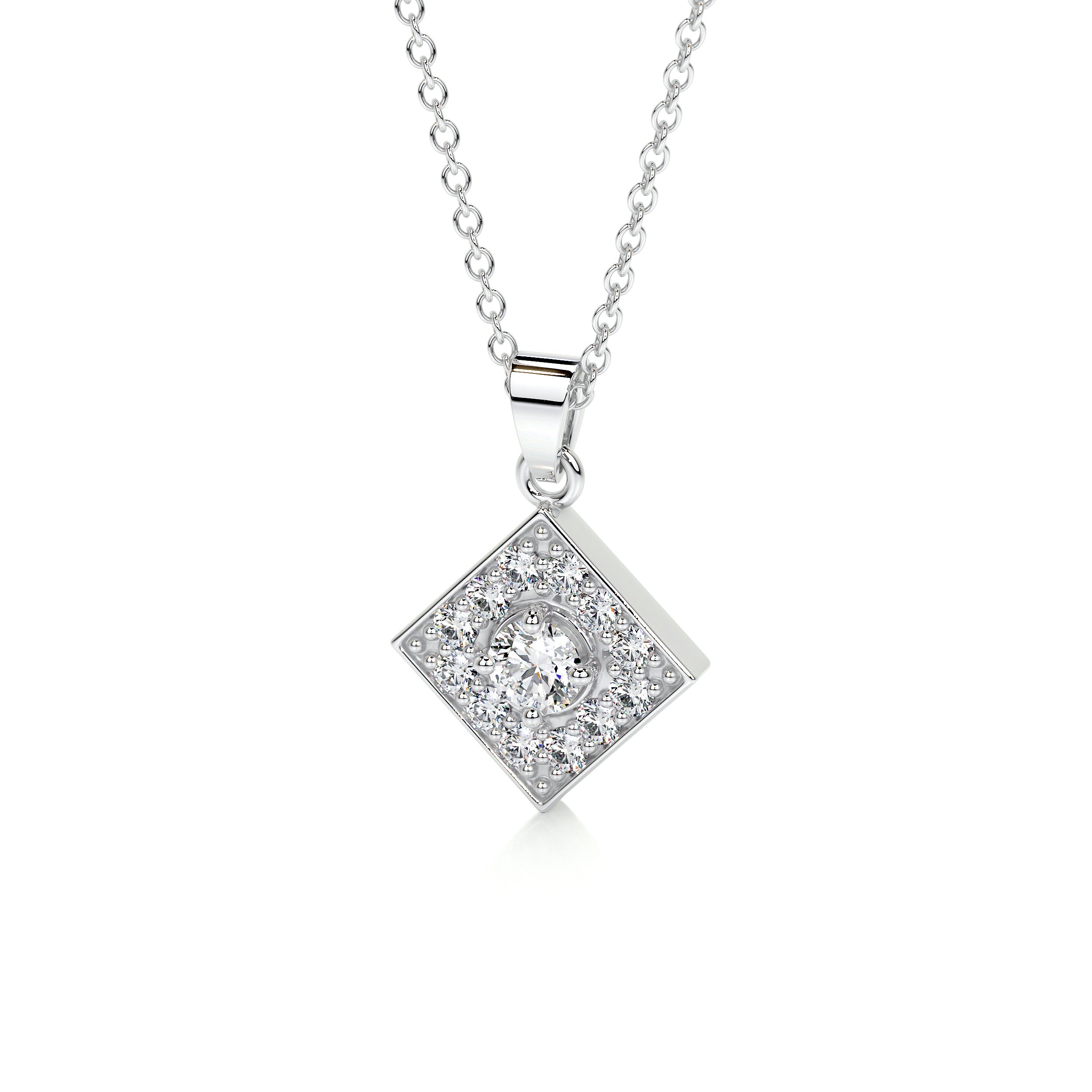 Maxine Lab Grown Diamond Pendant (0.4 Carat) -18K White Gold
