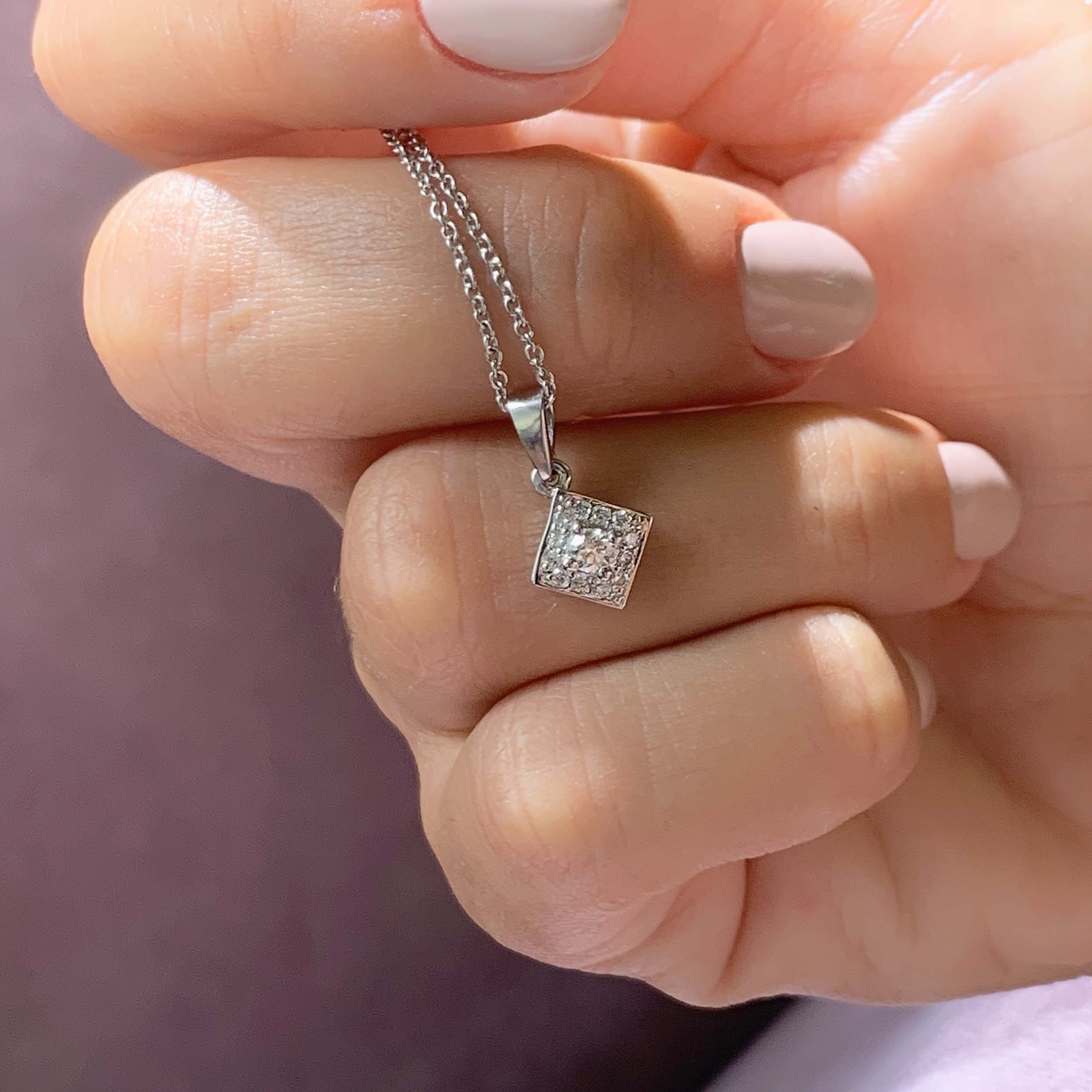 Maxine Diamond Pendant (0.4 Carat) -18K White Gold