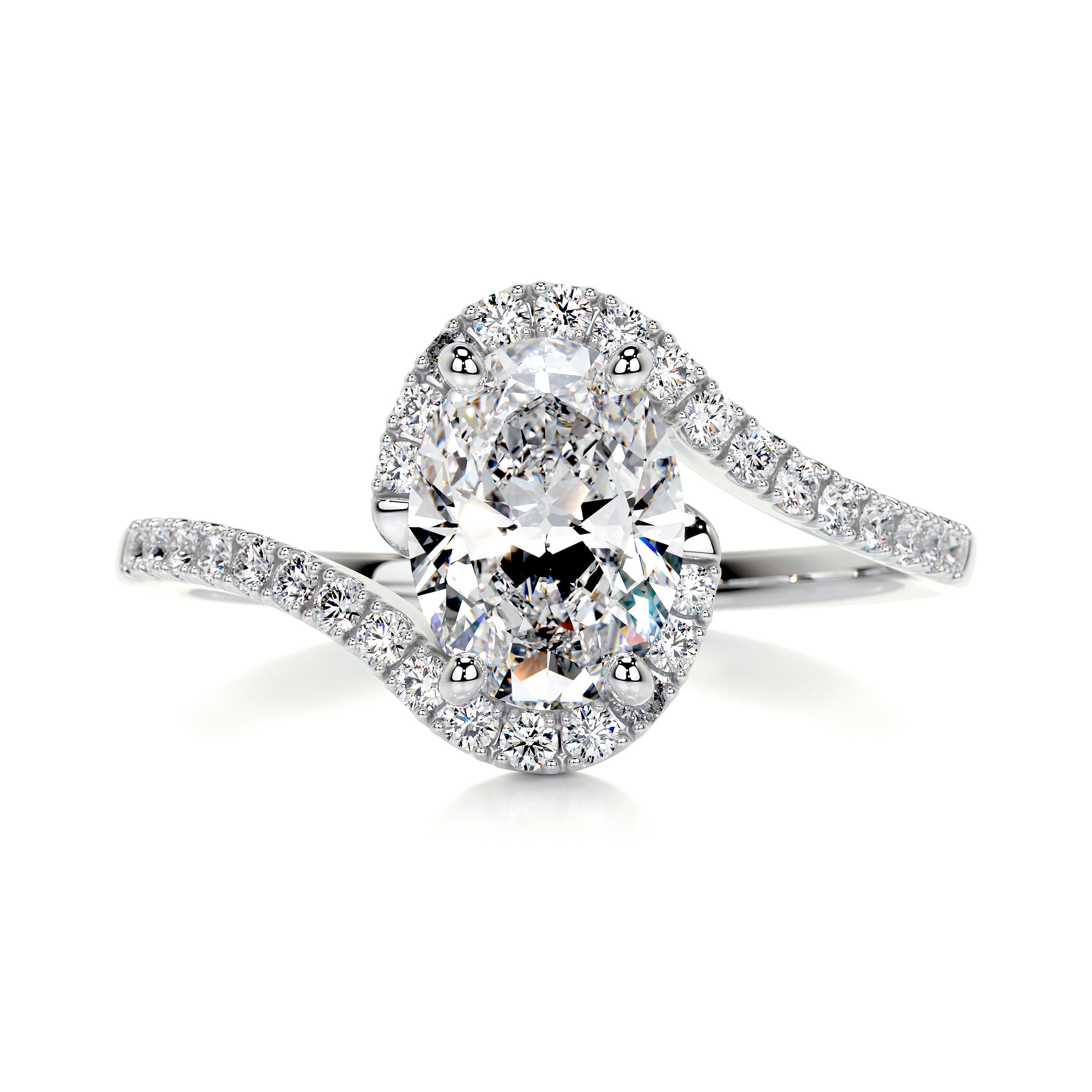 Stella Diamond Engagement Ring -14K White Gold