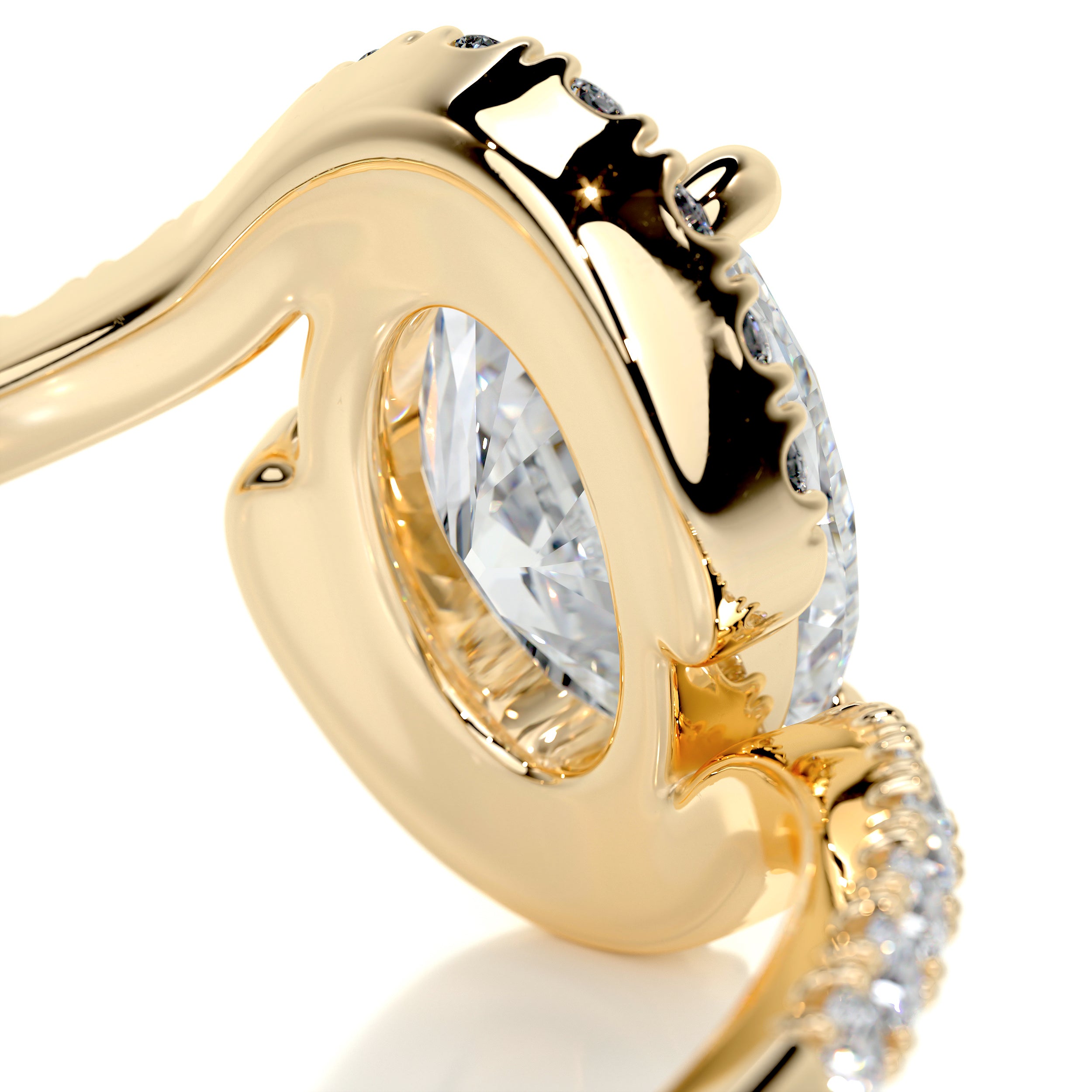 Stella Diamond Engagement Ring -18K Yellow Gold