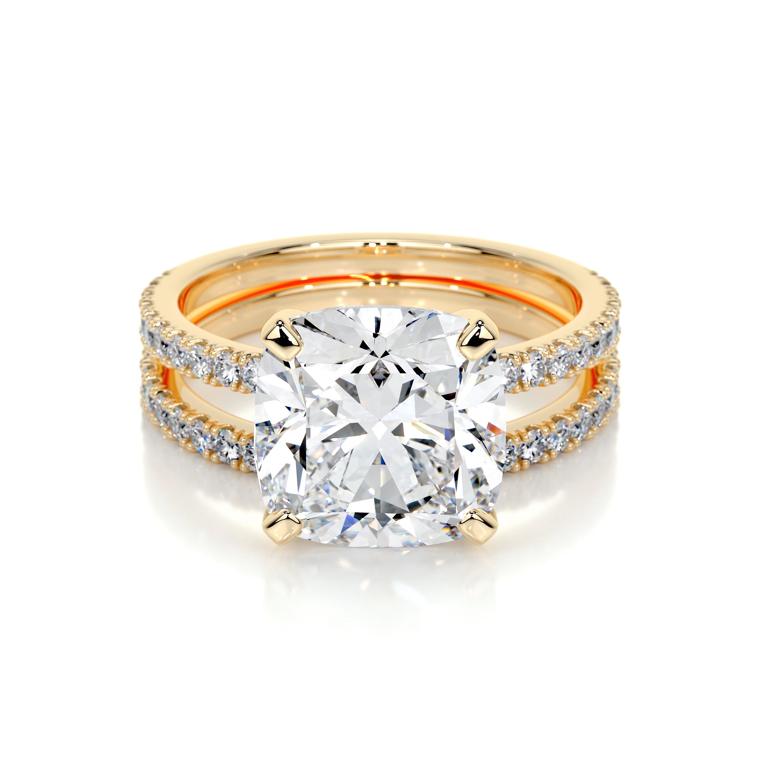 Stephanie Lab Grown Diamond Bridal Set -18K Yellow Gold
