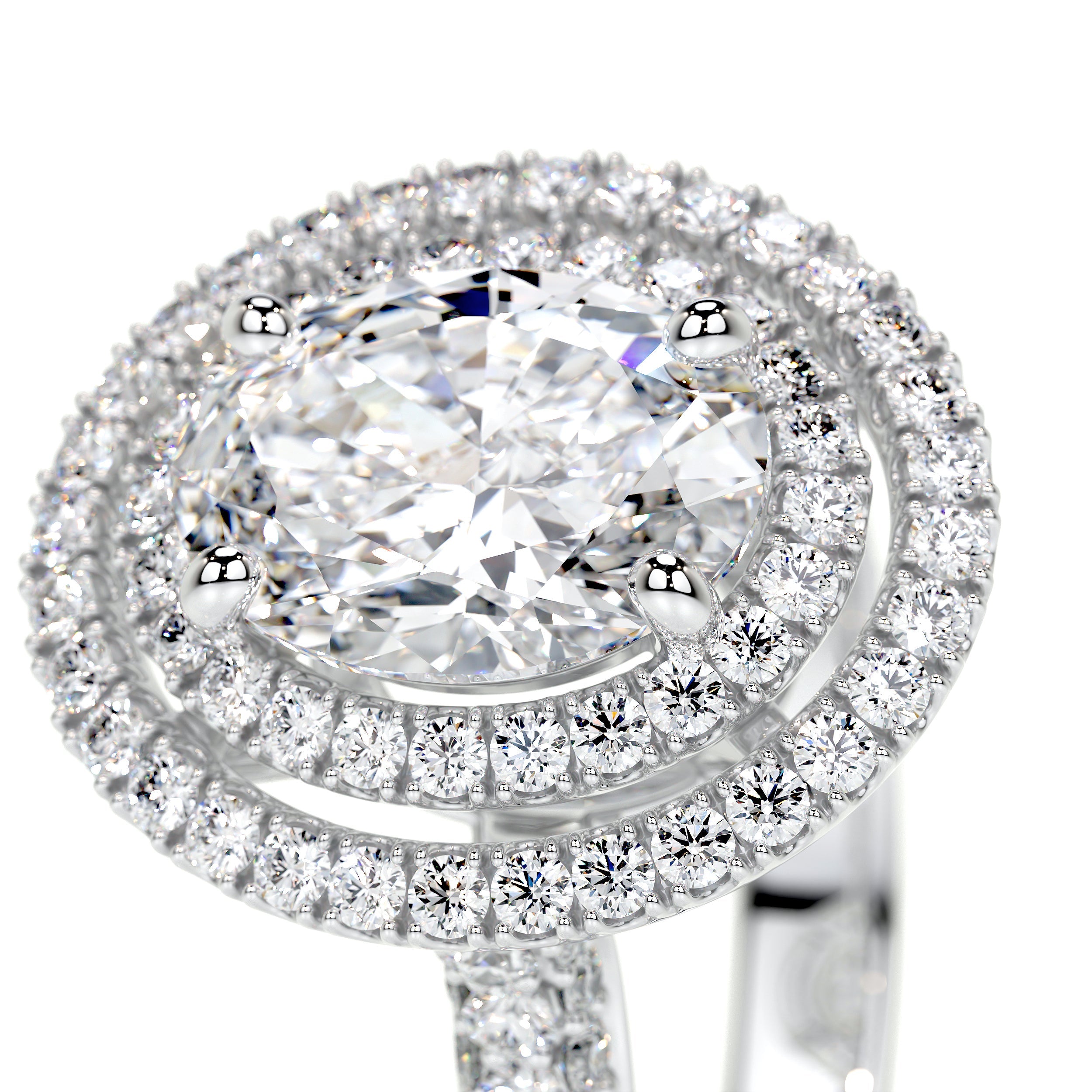 Nora Lab Grown Diamond Ring   (3 Carat) -14K White Gold
