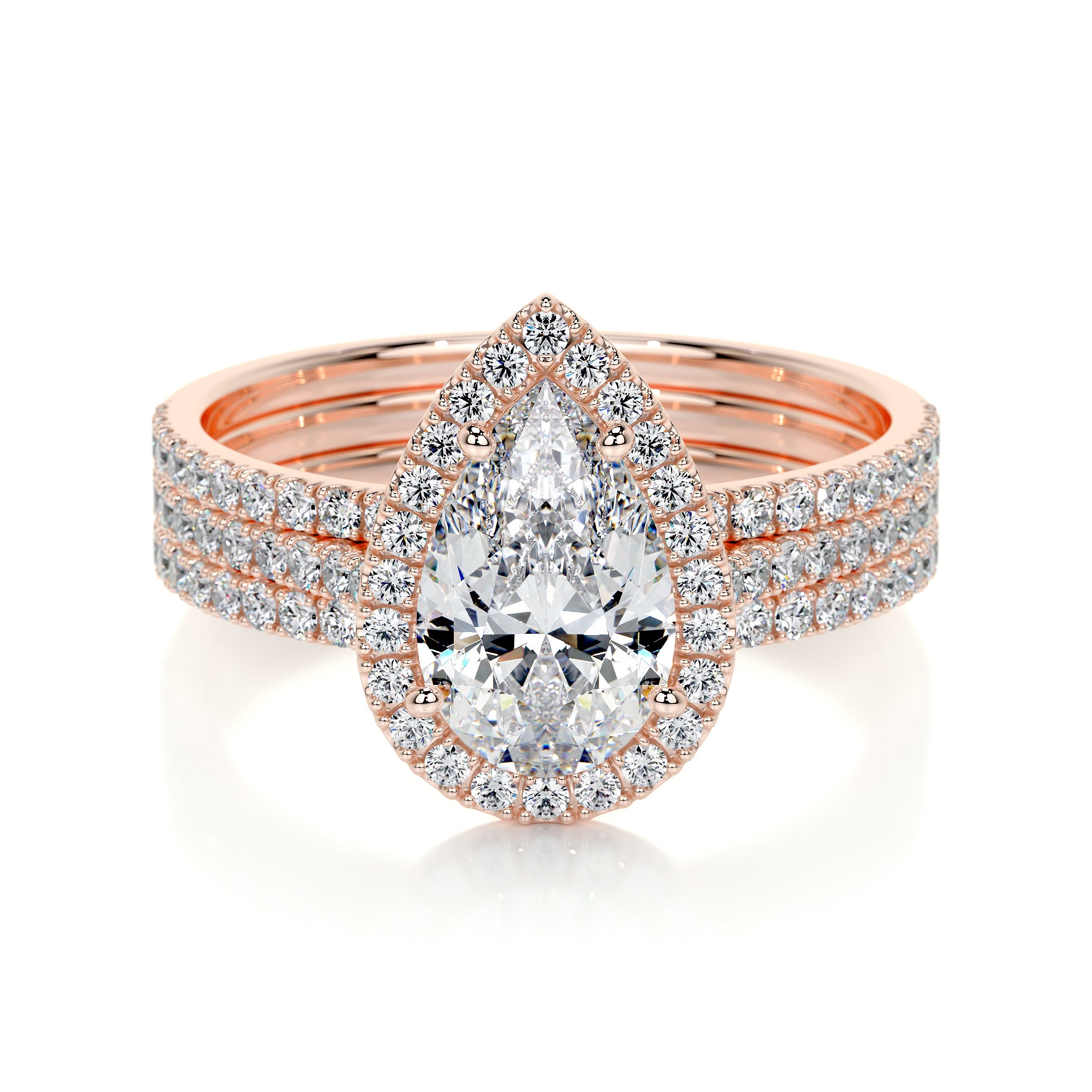 Sophia Lab Grown Diamond Bridal Set -14K Rose Gold