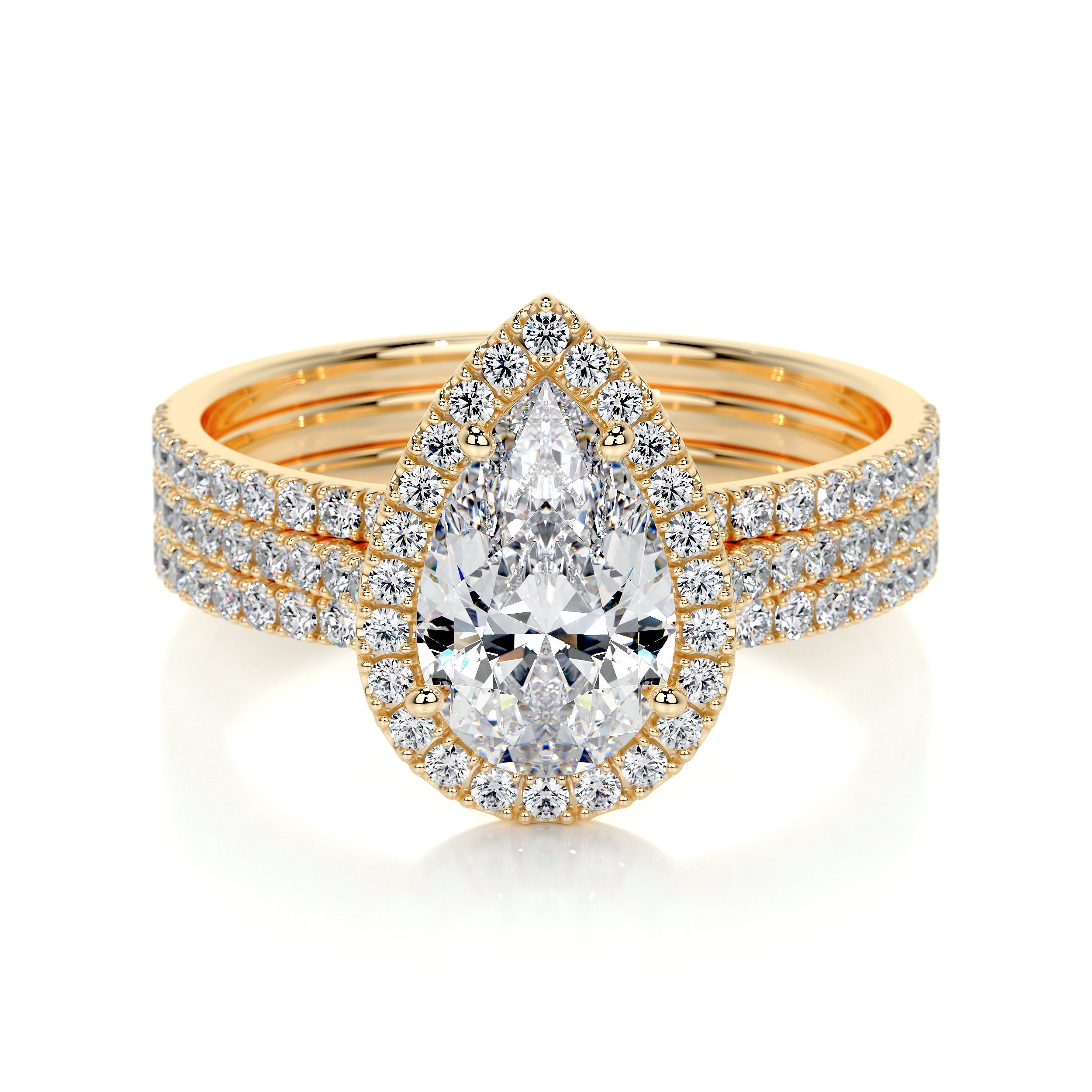 Sophia Lab Grown Diamond Bridal Set -18K Yellow Gold