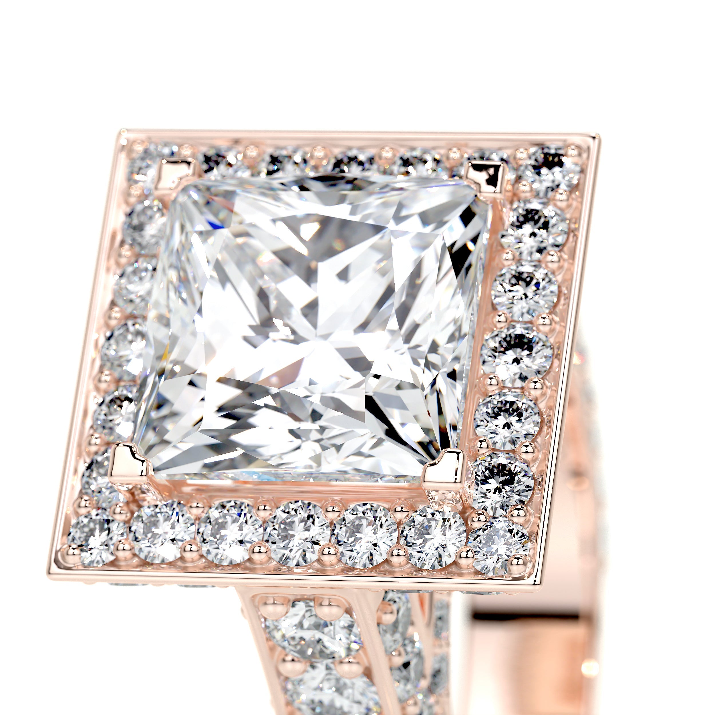 Freya Lab Grown Diamond Ring (5 Carat) -14K Rose Gold