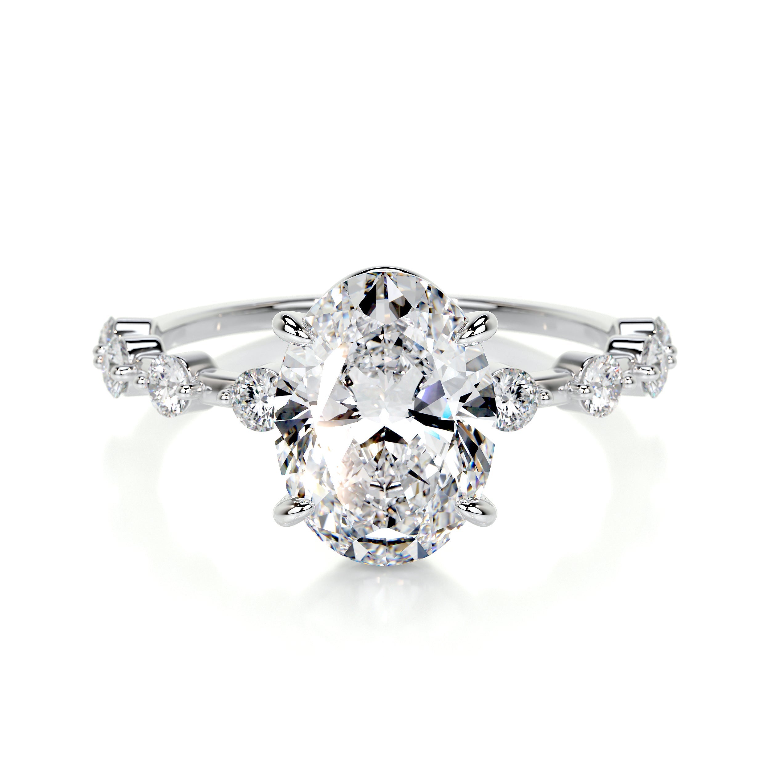 Bell Lab Grown Diamond Ring (3.40 Carat) -14K White Gold