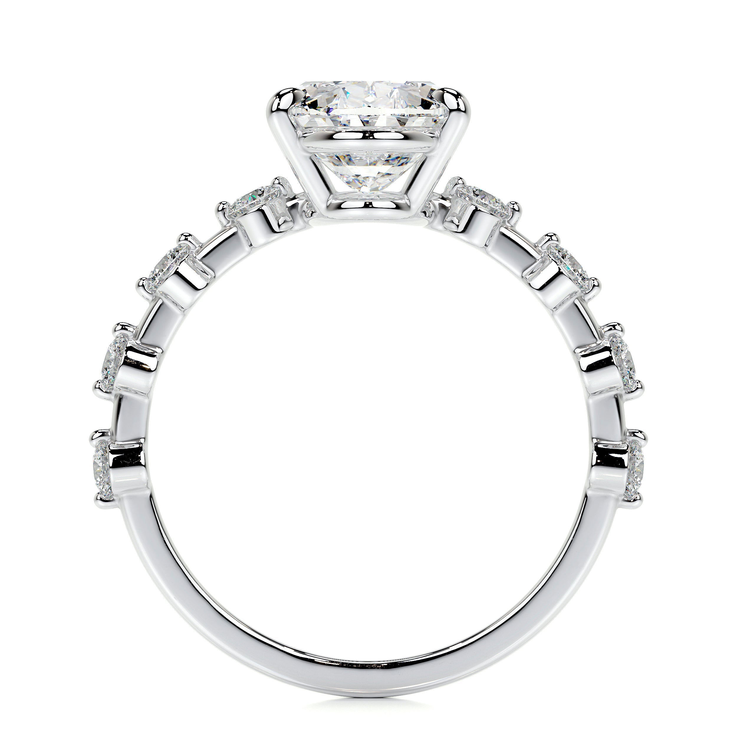 Bell Lab Grown Diamond Ring   (3.40 Carat) -14K White Gold