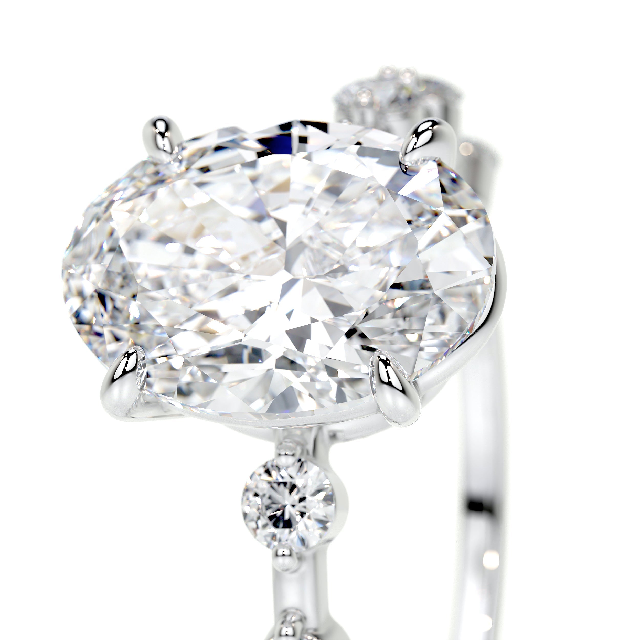 Bell Lab Grown Diamond Ring   (3.40 Carat) -18K White Gold
