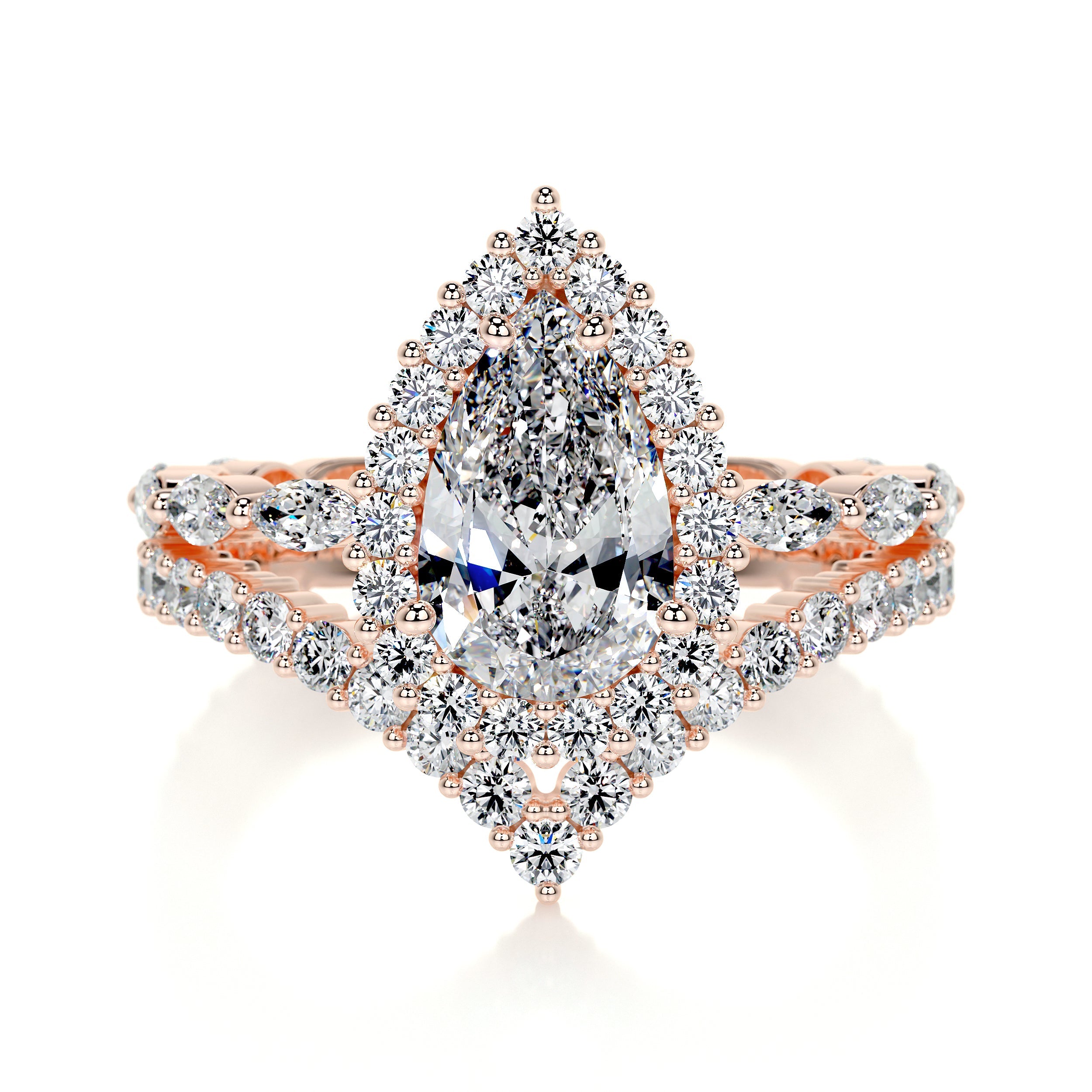 Dawn Lab Grown Diamond Bridal Set   (2.7 Carat) -14K Rose Gold
