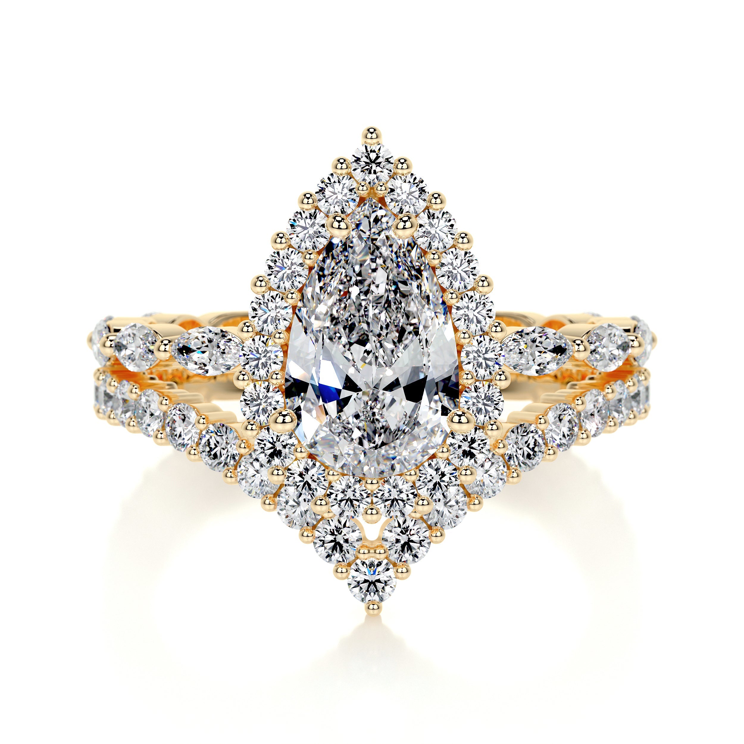 Dawn Lab Grown Diamond Bridal Set (2.7 Carat) -18K Yellow Gold