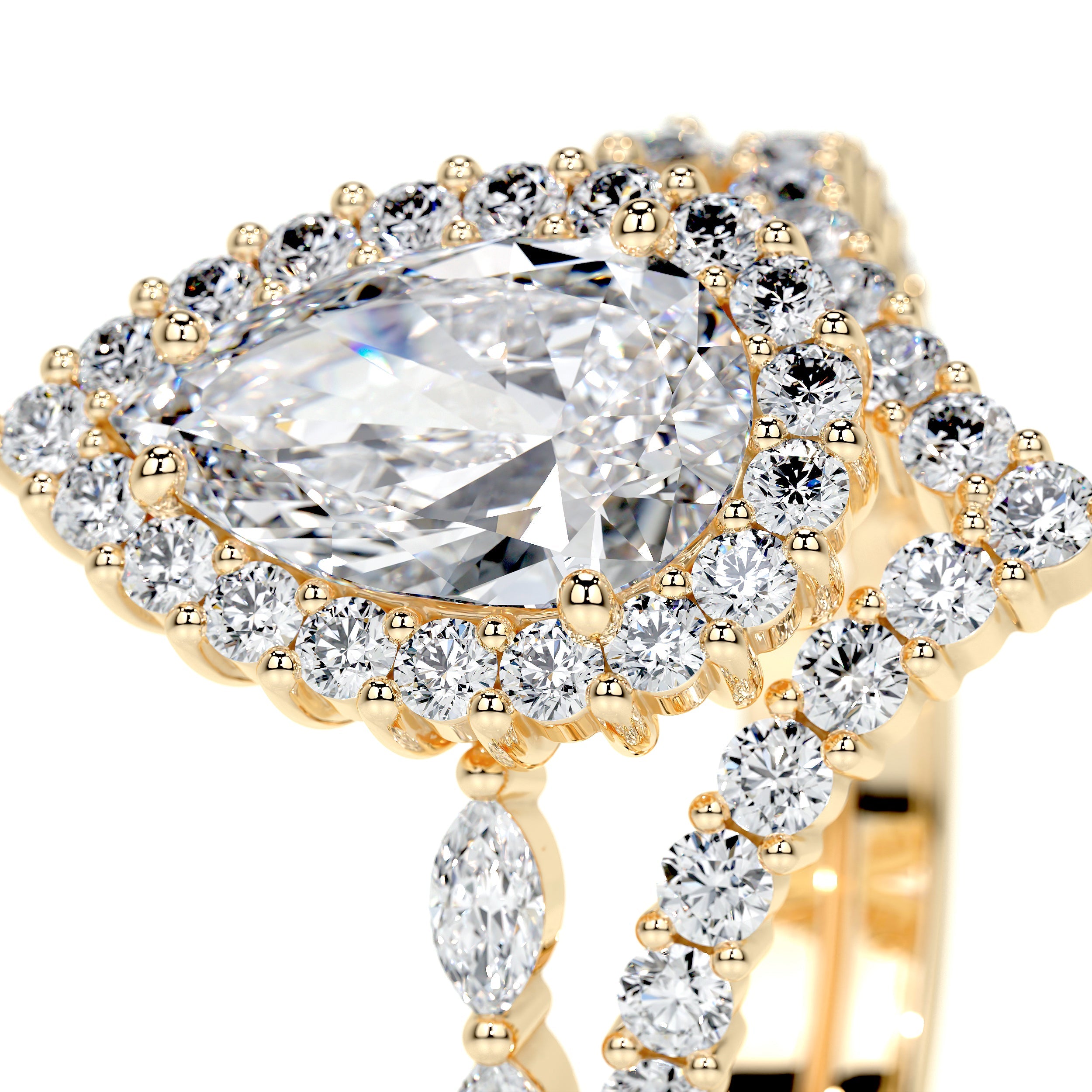 Dawn Lab Grown Diamond Bridal Set (2.7 Carat) -18K Yellow Gold