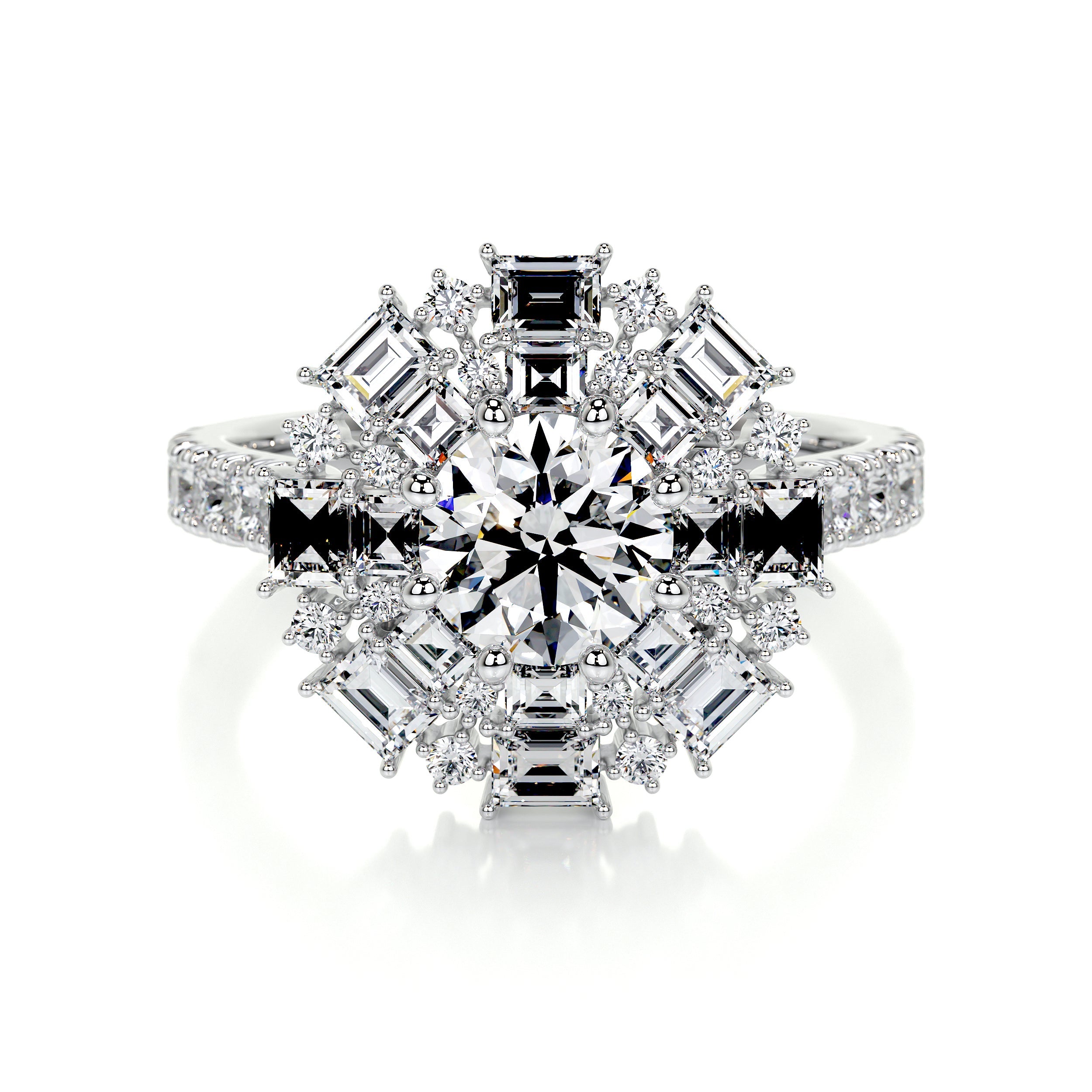 Snowflake Lab Grown Diamond Ring -14K White Gold