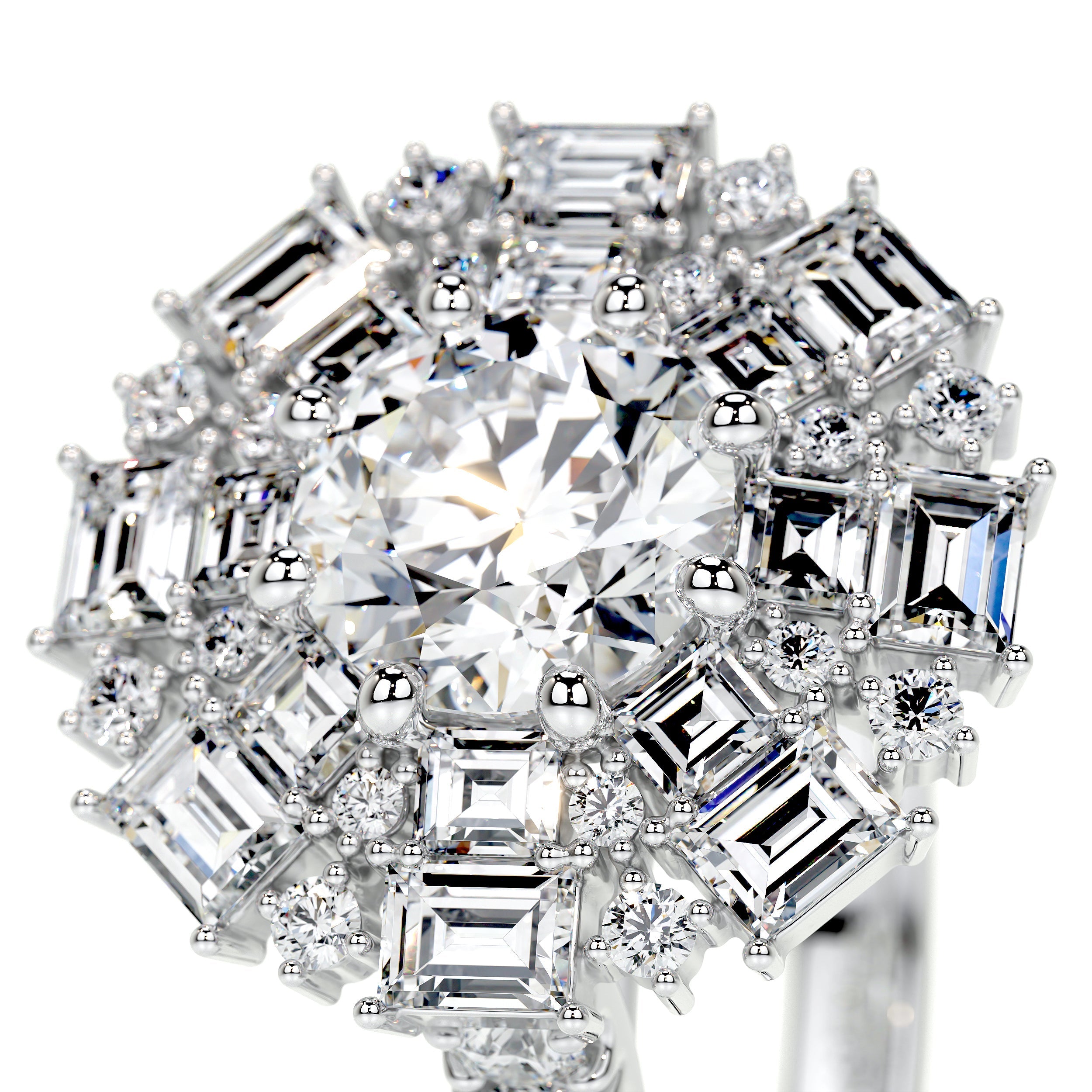 Snowflake Lab Grown Diamond Ring -14K White Gold