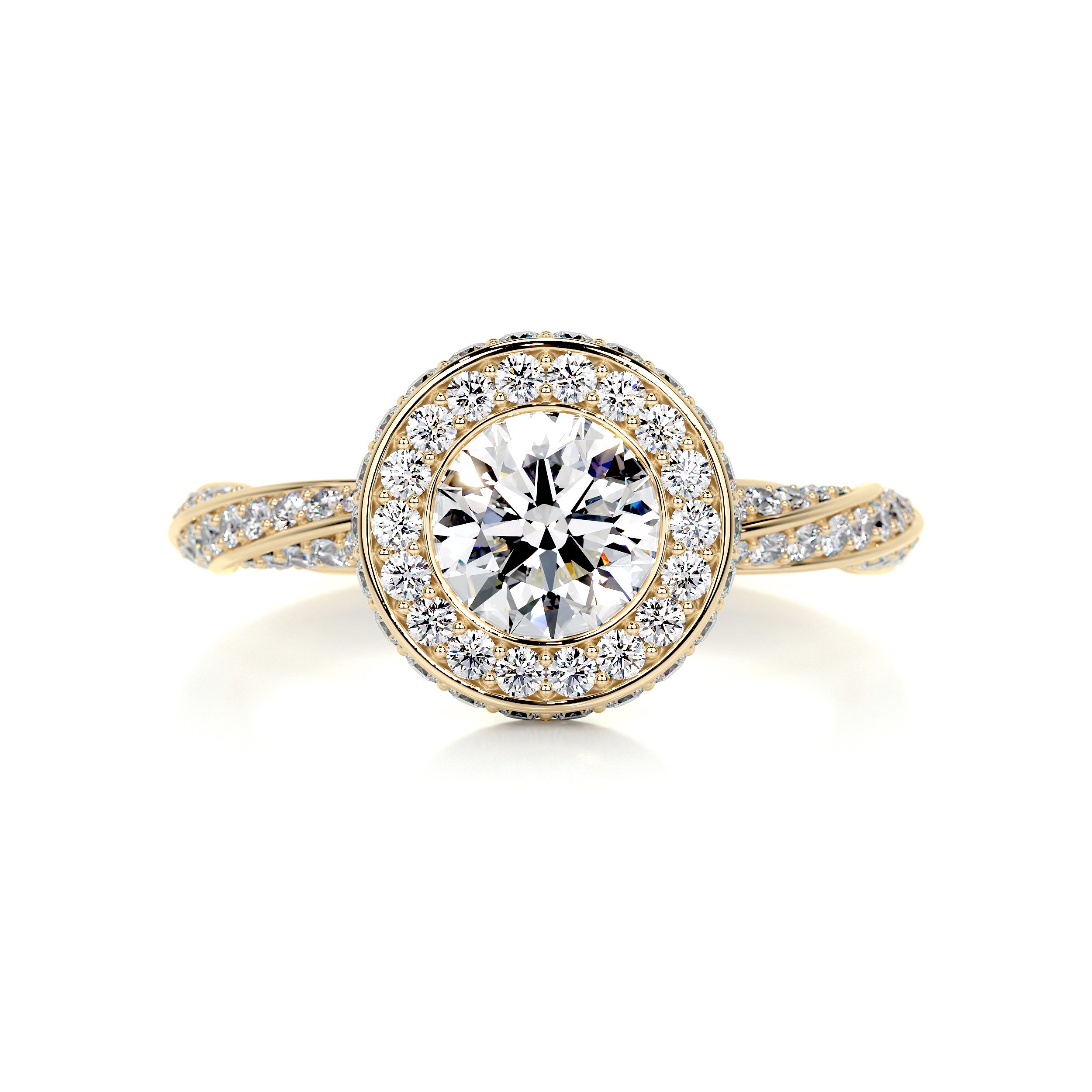 Sarina Diamond Engagement Ring -18K Yellow Gold