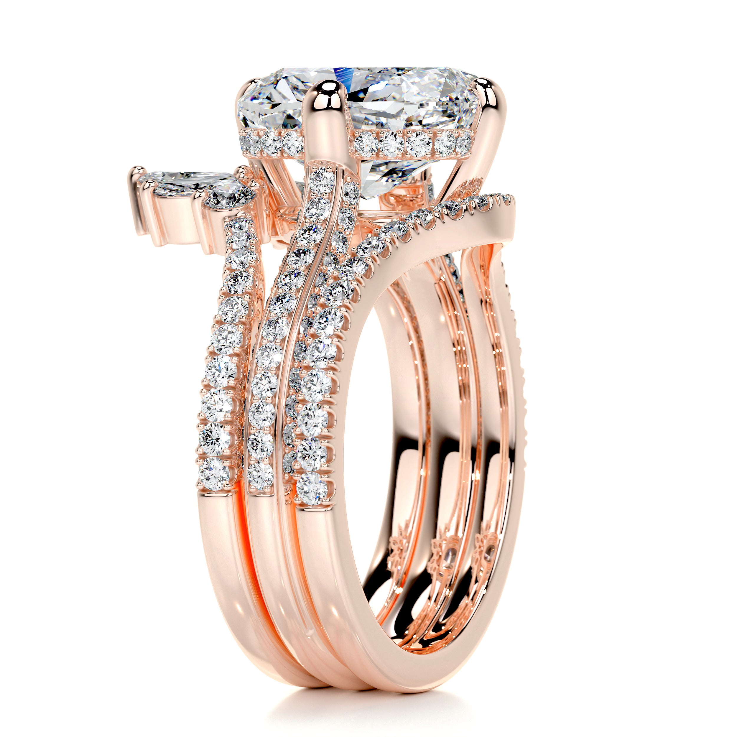 Lauren Diamond Bridal Set -14K Rose Gold